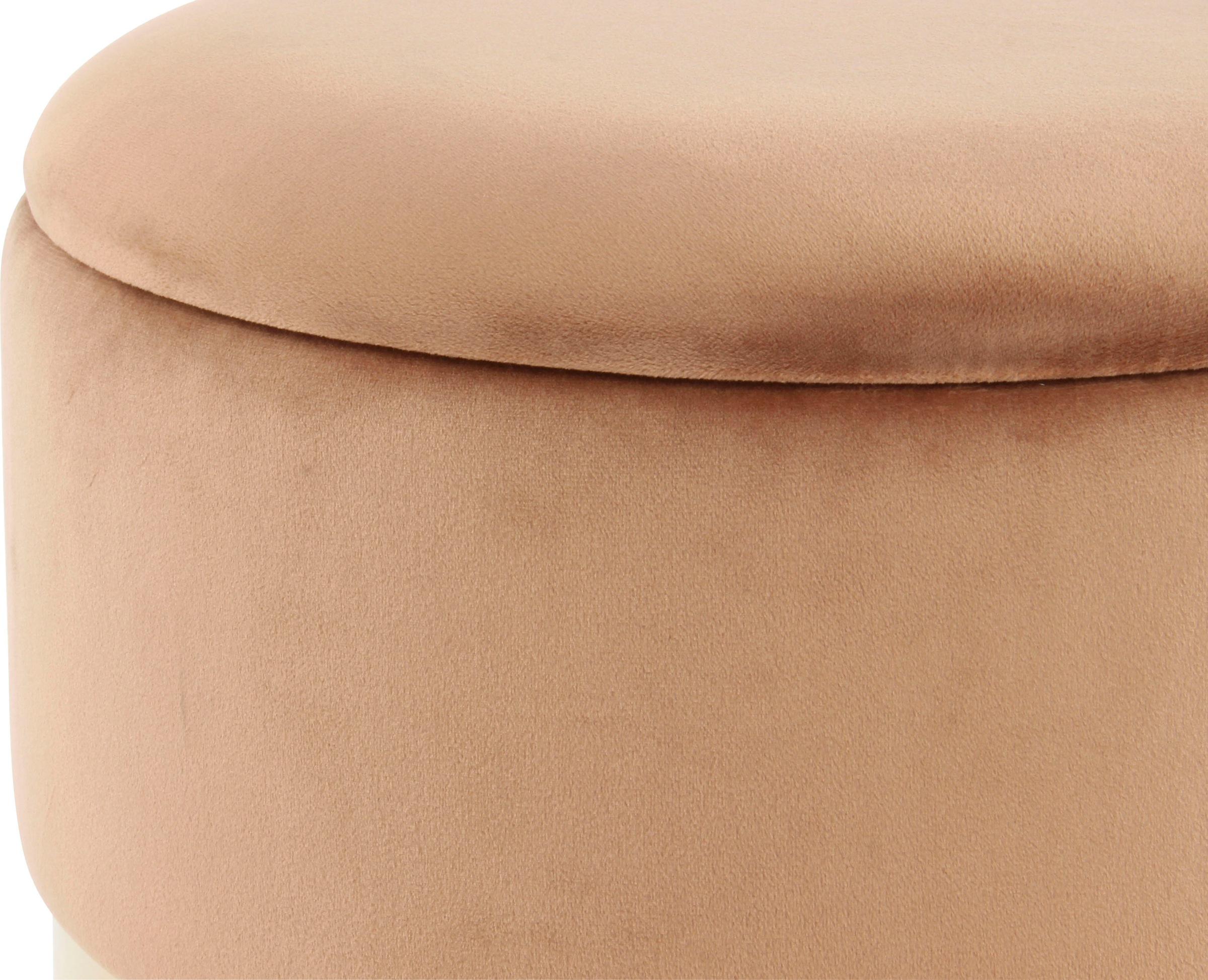 Kayoom Stauraumhocker »Hocker Zora 125 2er-Set, samtweicher Stoffbezug,runde elegante Form«, (Set, 2 St.), edles Design mit Metallring, gepolstert, mit Stauraum