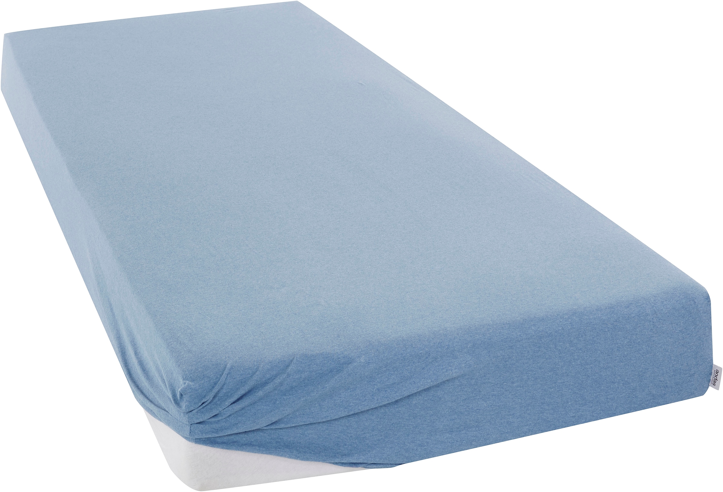 OTTO home Spannbettlaken "VALJE in Melange-Optik, hochwertiger Baumwoll-Jersey 130g/m²" Baumwolle, für Matratzen bis 25 cm Höhe, Bettlaken aus Melange-Garn