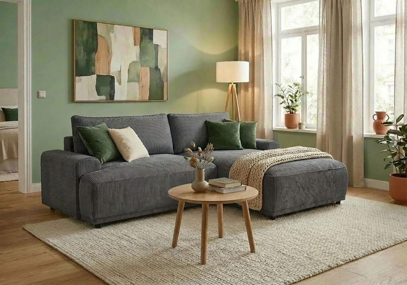 TRENDMANUFAKTUR Ecksofa "Fordon, Schlafsofa mit Bettkasten, Couch in L-Form günstig online kaufen