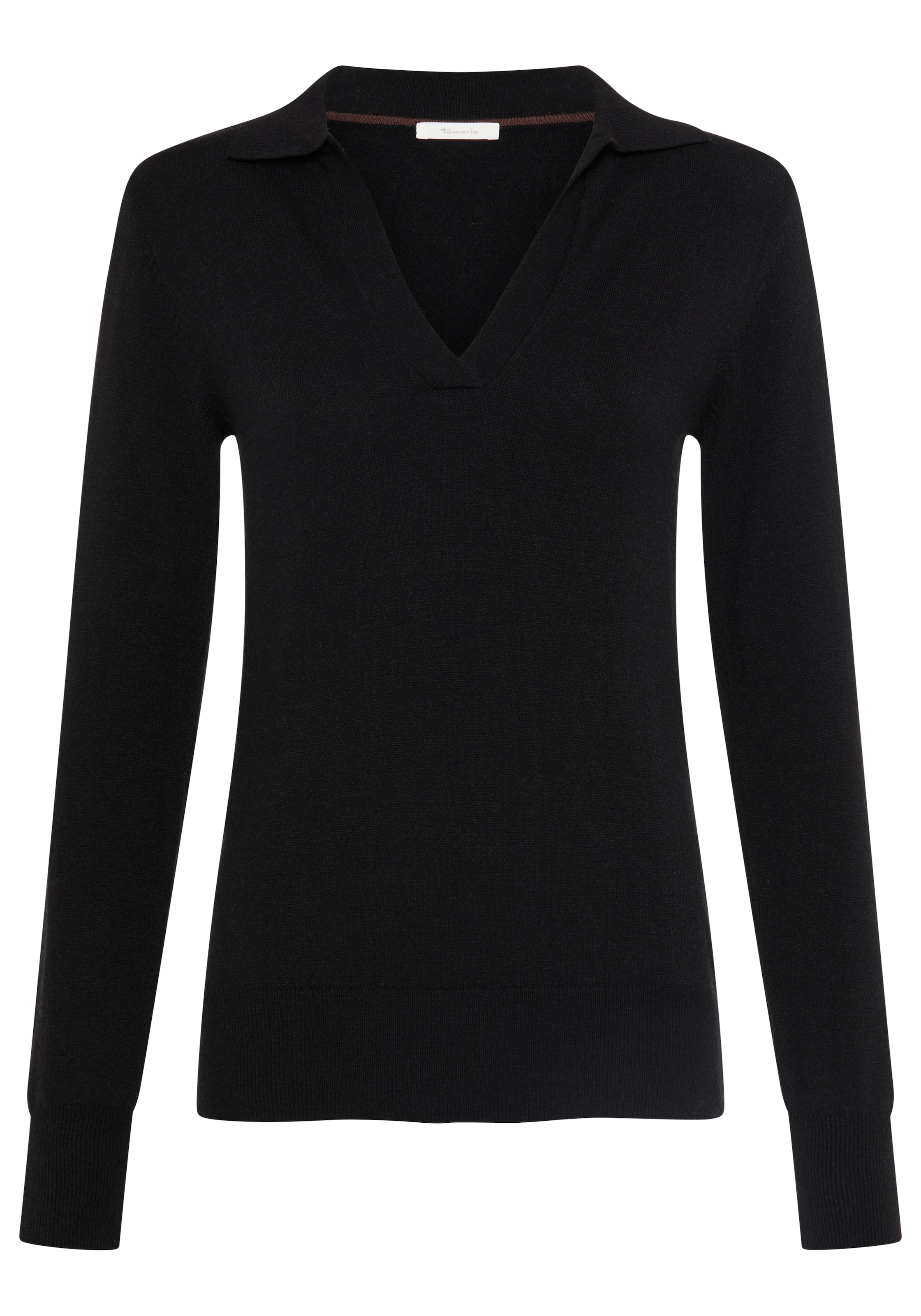Tamaris Strickpullover »mit Polokragen, figurumspielende Passform, aus Feinstrick« aus weicher Viskosemischung