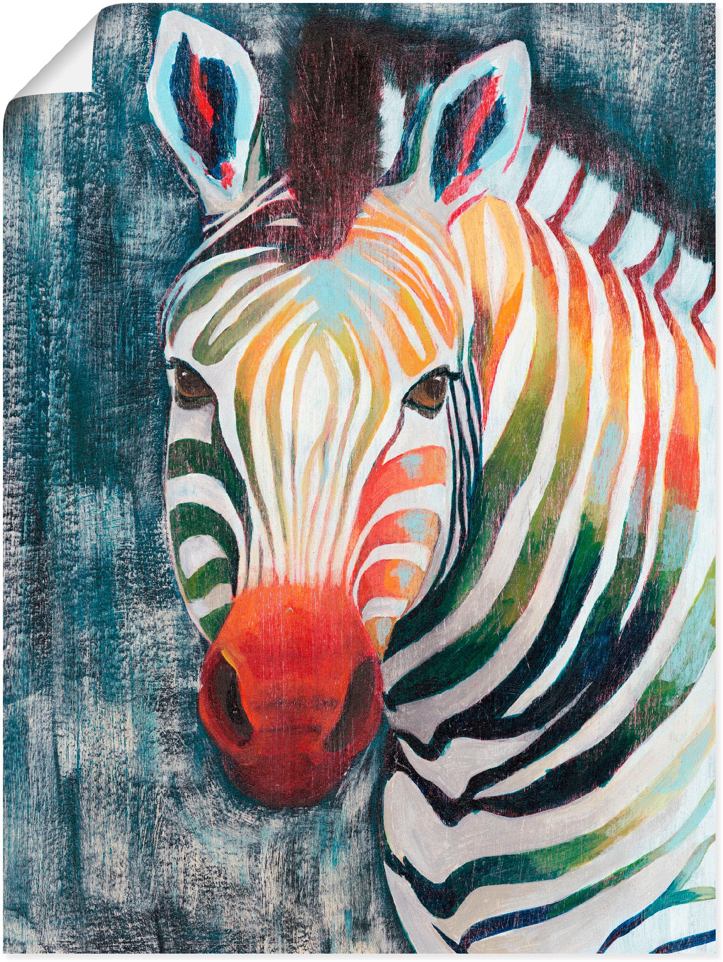 Artland Wandbild "Prisma Zebra II", Wildtiere, (1 St.), als Leinwandbild, P günstig online kaufen