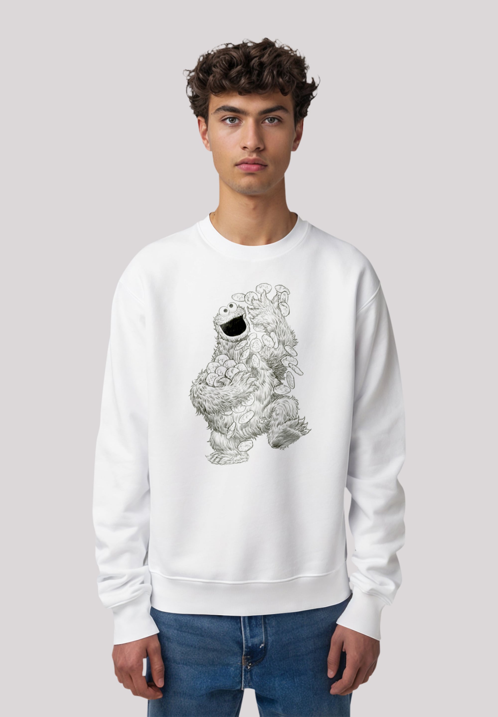 F4NT4STIC Sweatshirt "Sesamstraße Cookie Monster Pencil Drawing", Premium Q günstig online kaufen