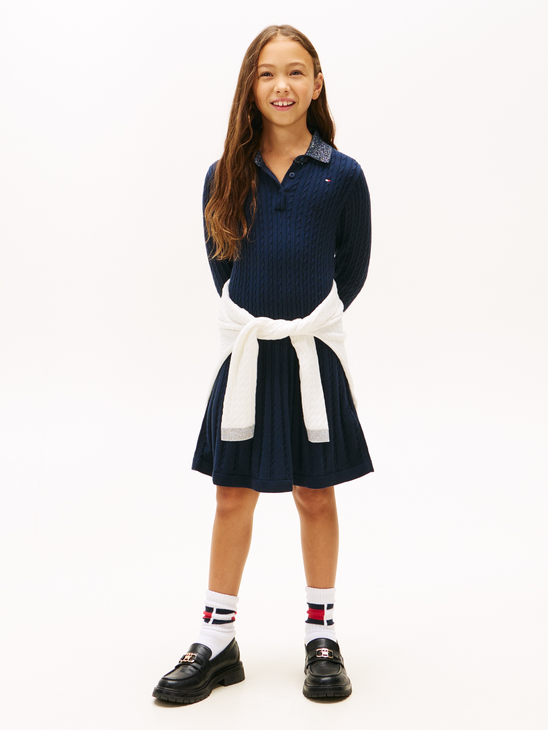 Tommy Hilfiger Strickkleid "MINI CABLE SWEATER DRESS" Ohne Tasche Regular fit, für Kinder bis 16 Jahre
