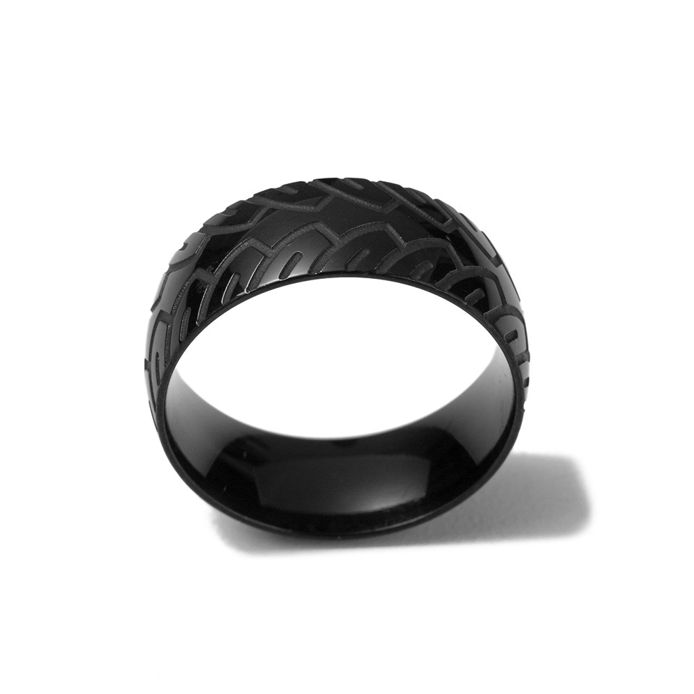 Firetti Fingerring »Schmuck Geschenk Edelstahl Damenring Herrenring Autoreifen-Spur« Made in Germany