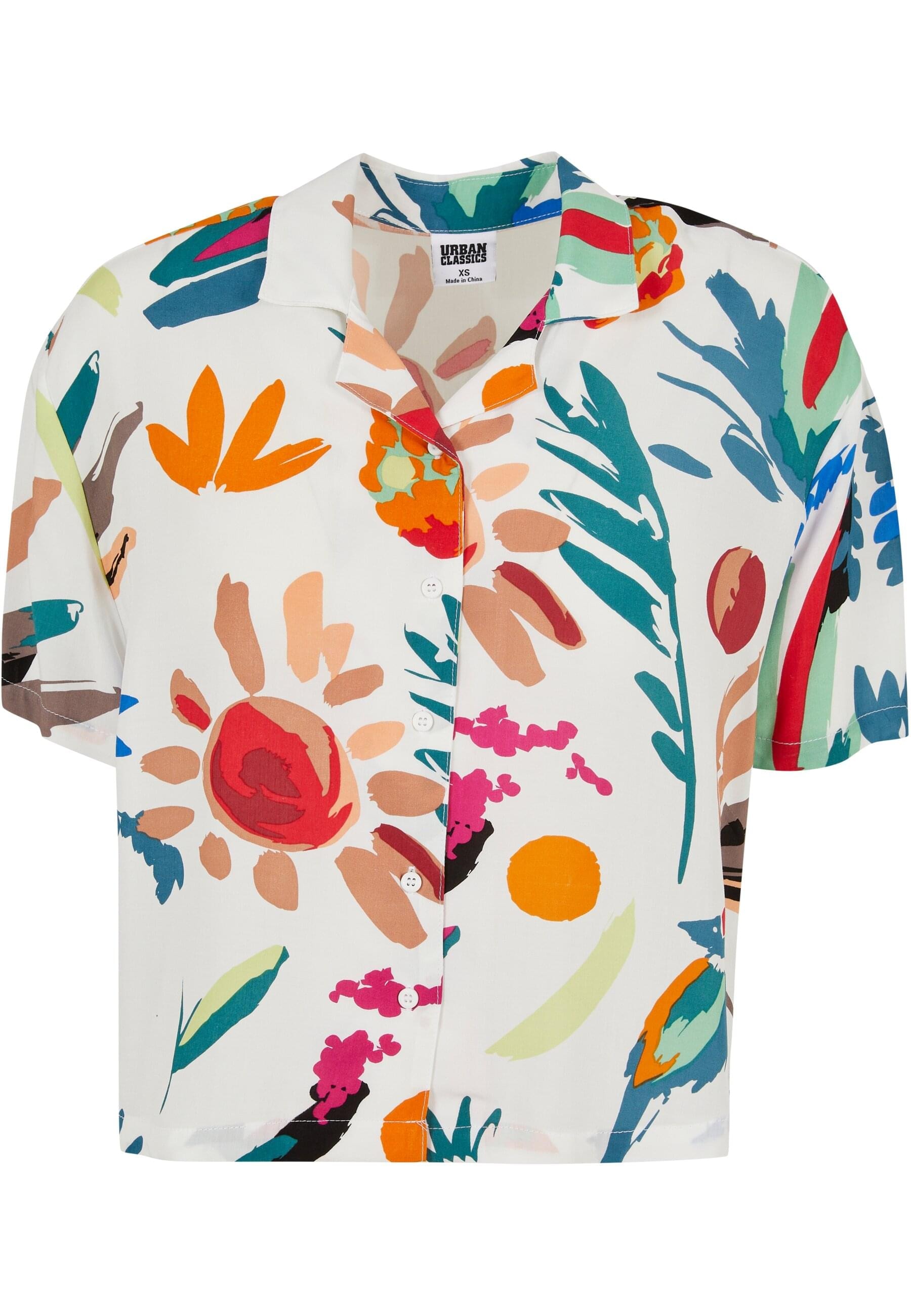 Kurzarmshirt »Urban Classics Damen Ladies Viscose Resort Shirt«, (1 tlg.)