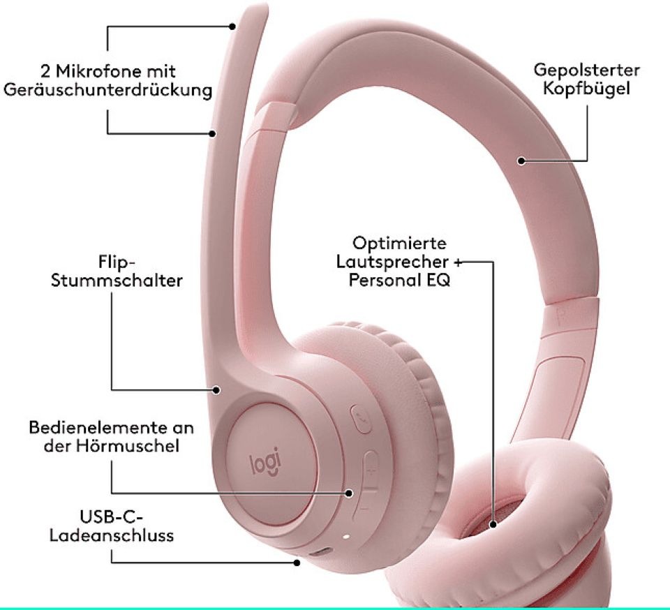 Logitech Headset »Zone 300 - ROSE - EMEA28-935«