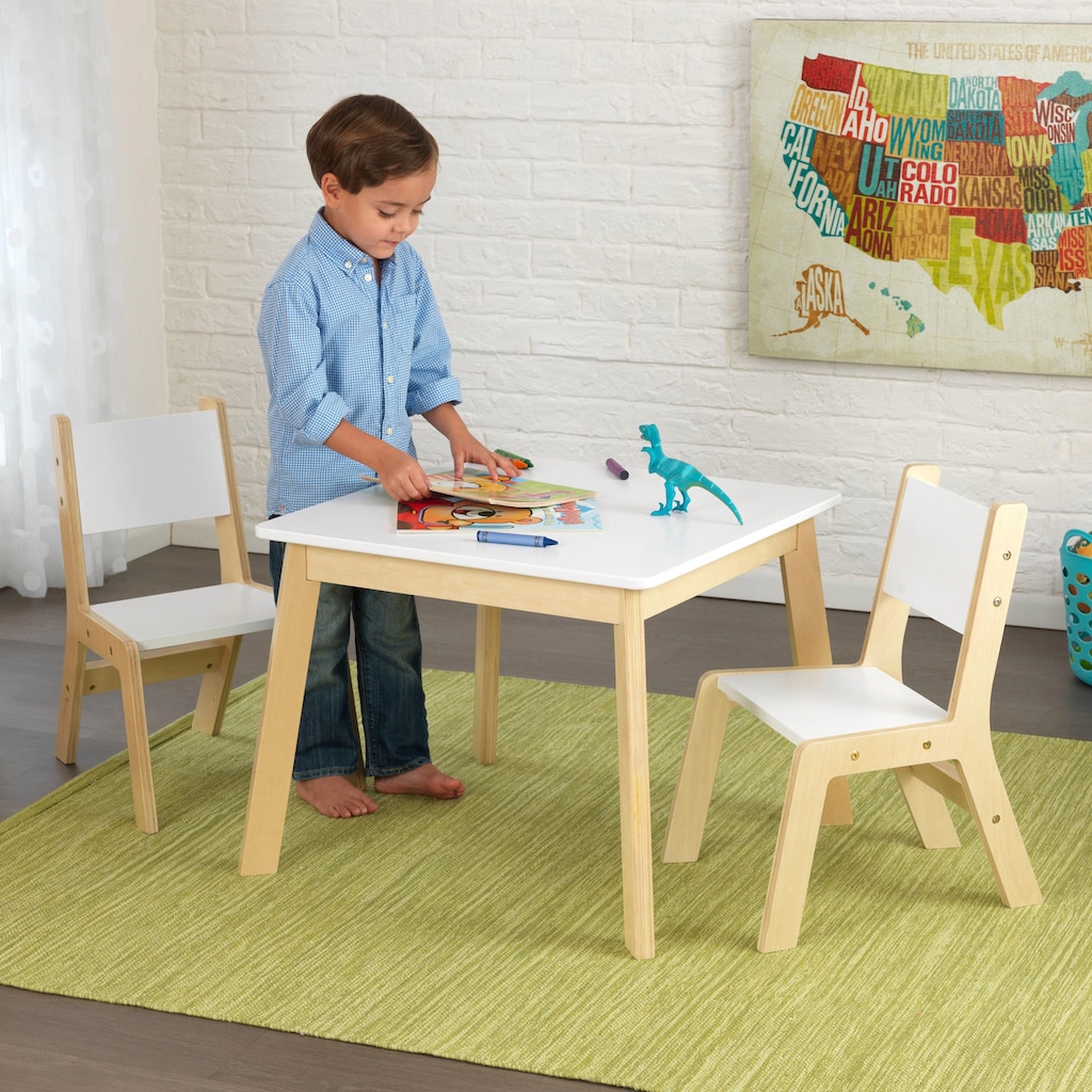 KidKraft® Kindersitzgruppe »Moderner Tisch mit 2 Stühlen«, (3 tlg.)