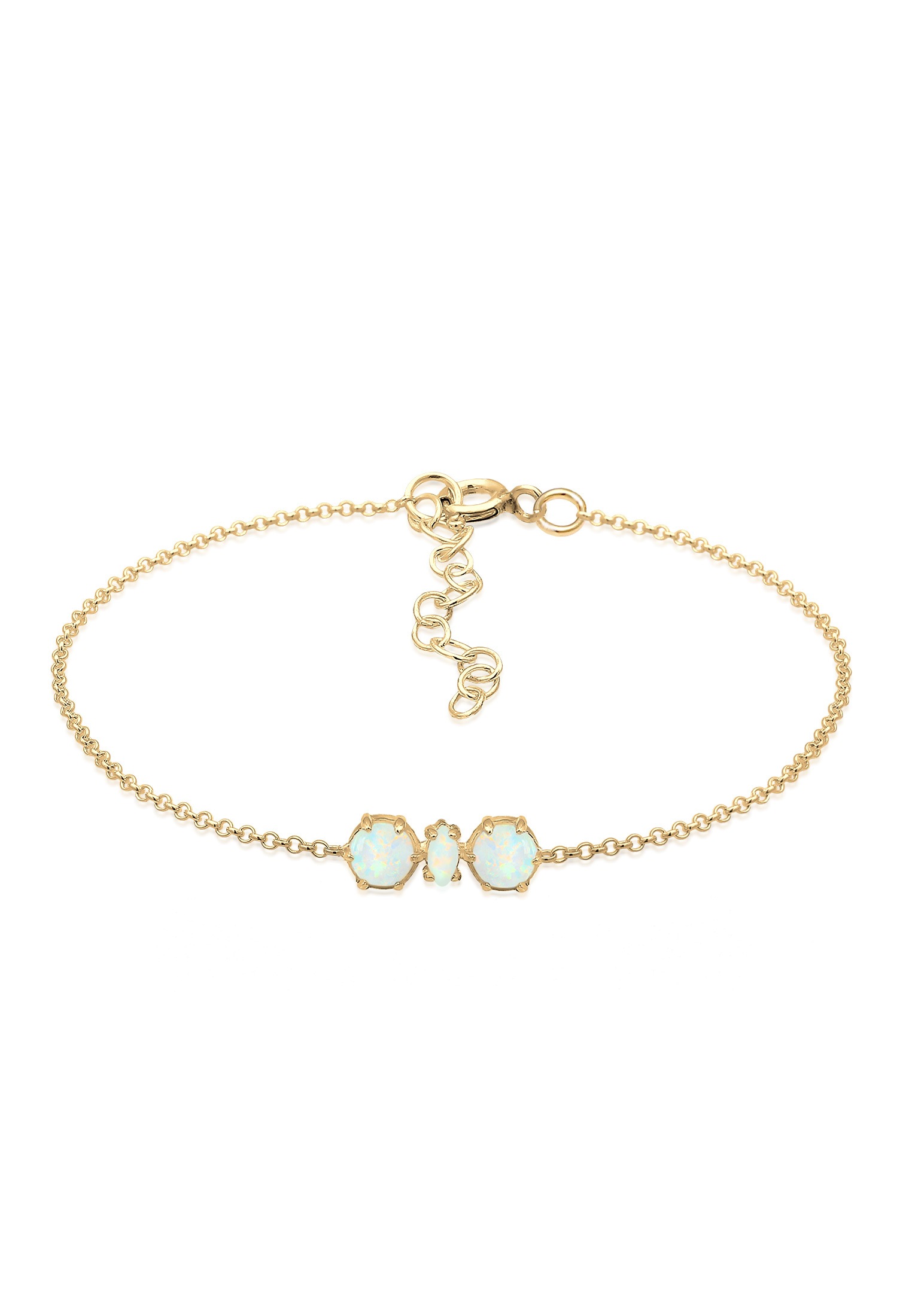 Armband »Elli Armband Armkettchen Synthetischer Opal Trend 925 Silber«