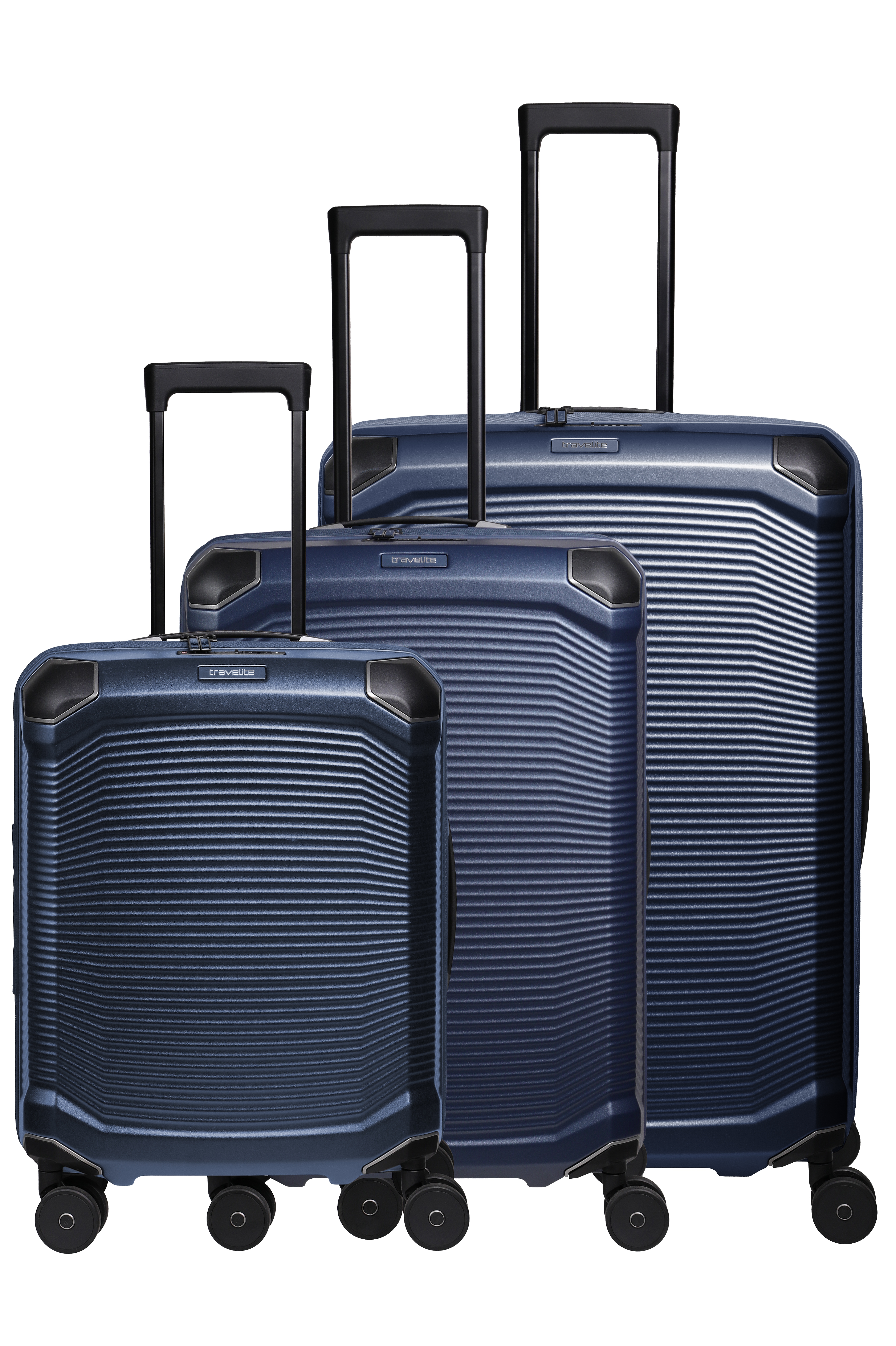 travelite Trolleyset "MILLENNIUM 3-teilig Reisekoffer Hartschale" aus leichtem Polycarbonat mit stabiler Bauweise und Innenaufteilung