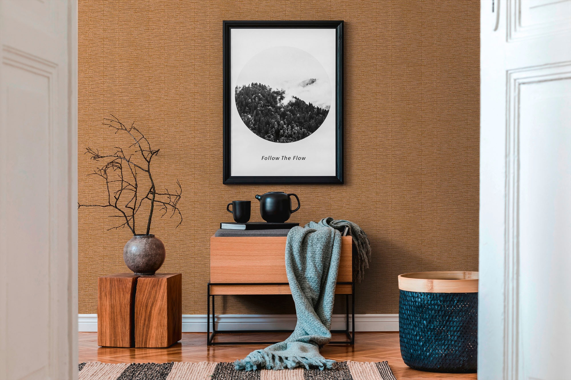 A.S. Création Vliestapete »Hygge«, Flechtoptik-glänzend-Strukturmuster, Metallic Tapete Struktur Tapeten Wohnzimmer Schlafzimmer Küche Design