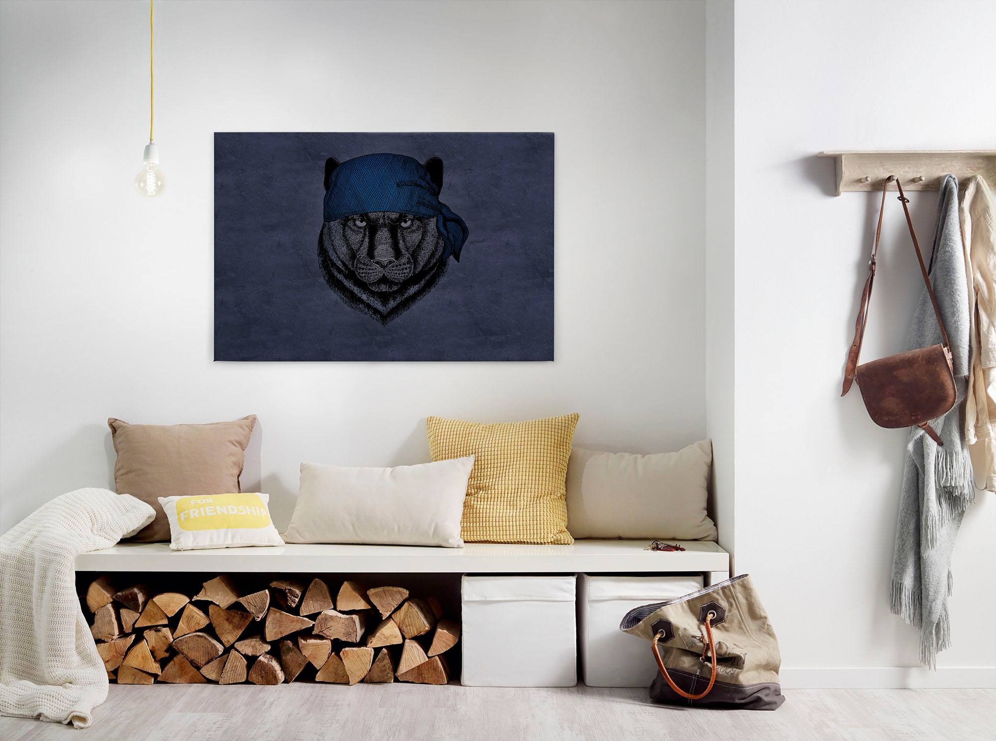A.S. Création Leinwandbild "panther" Kunst Tiere 1 Stk. tlg. Wild Tier Keilrahmen Panther Dschungel Leinwand-Bild Wohnzimmer modern