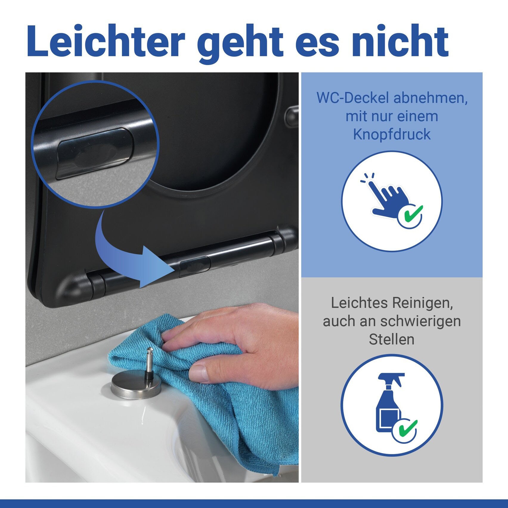 WENKO WC-Sitz »Modell Galati« Toilettensitz aus Duroplast, ultraflach, D-Form, mit Absenkautomatik