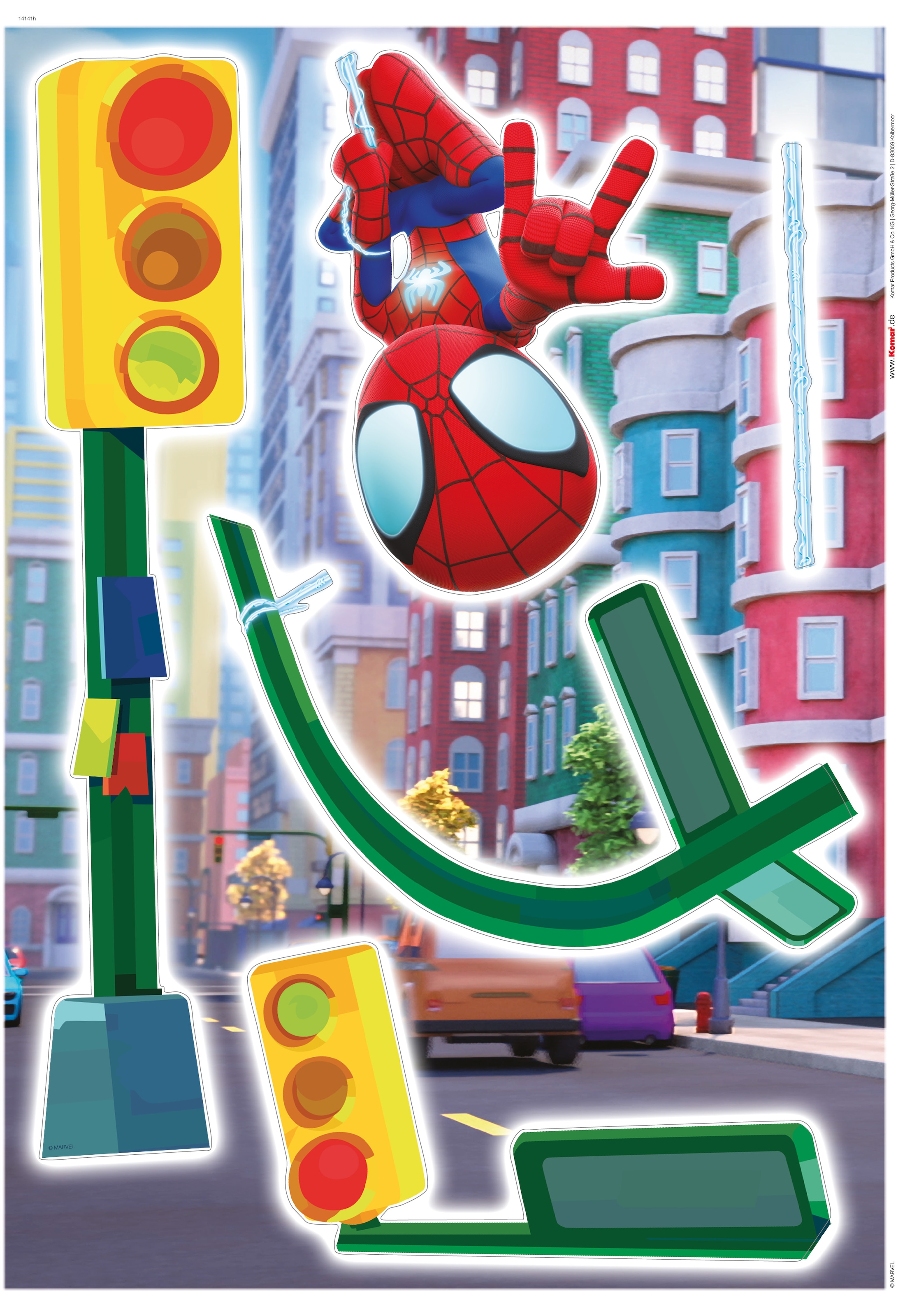 Komar Wandtattoo »Spidey and His Amazing Friends Lamp Swing - Größe 50 x 70 cm«, (5 St.), selbstklebend, Wandsticker, Kinderzimmer