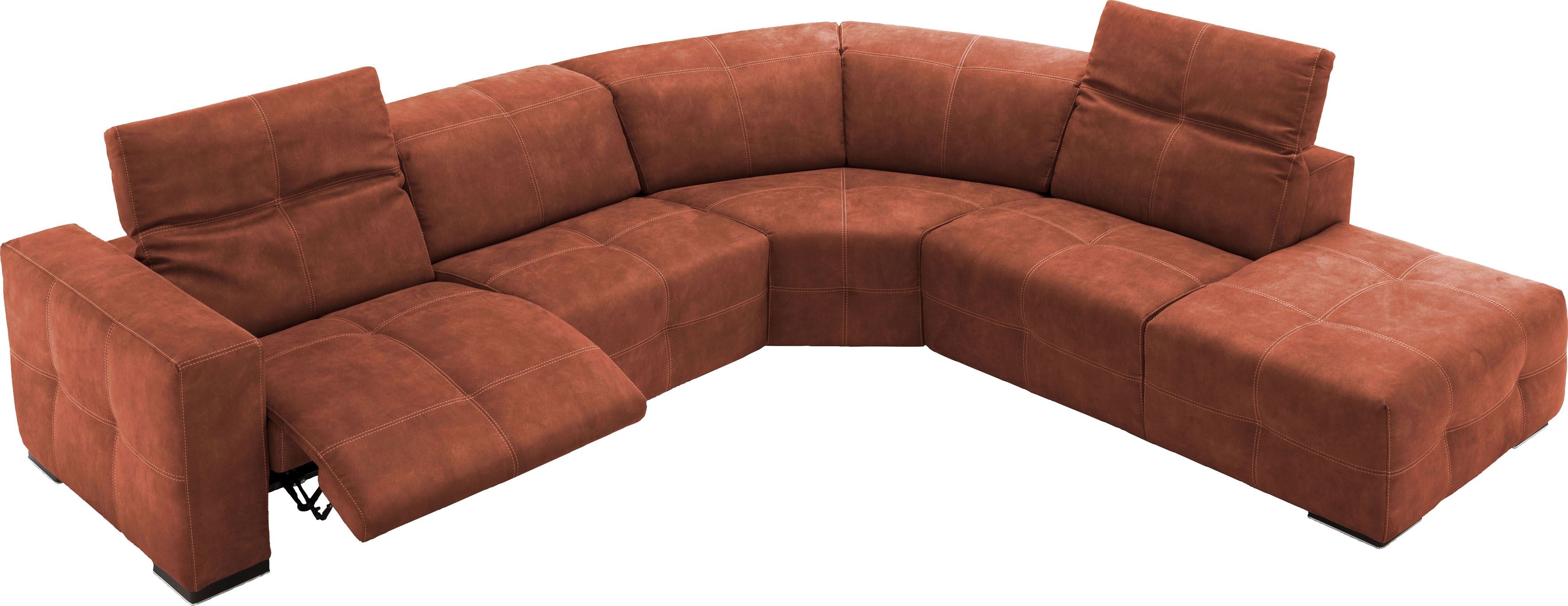 Egoitaliano Ecksofa "Sauvanne, Designsofa der Extraklasse, elegant und bequem, L-Form" wahlweise mit elektrischer Relaxfunktion, Kopfteilverstellung