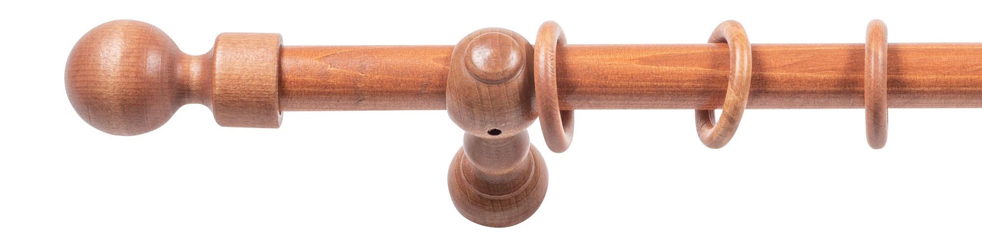 SN DECO GROUP Gardinenstange »Giro«, 1 läufig-läufig, Fixmaß, 28 mm, Holz, verschiedenen Längen und Farbe, Komplettset