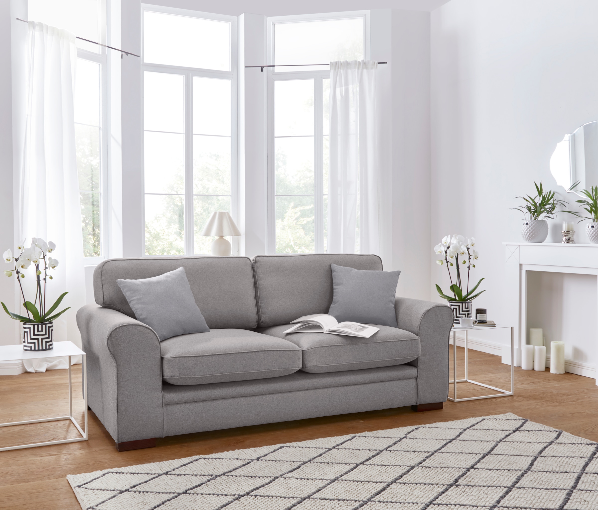 Home affaire 2-Sitzer »Broughton« weicher Sitzkomfort, incl. 2 Zierkissen, Keder