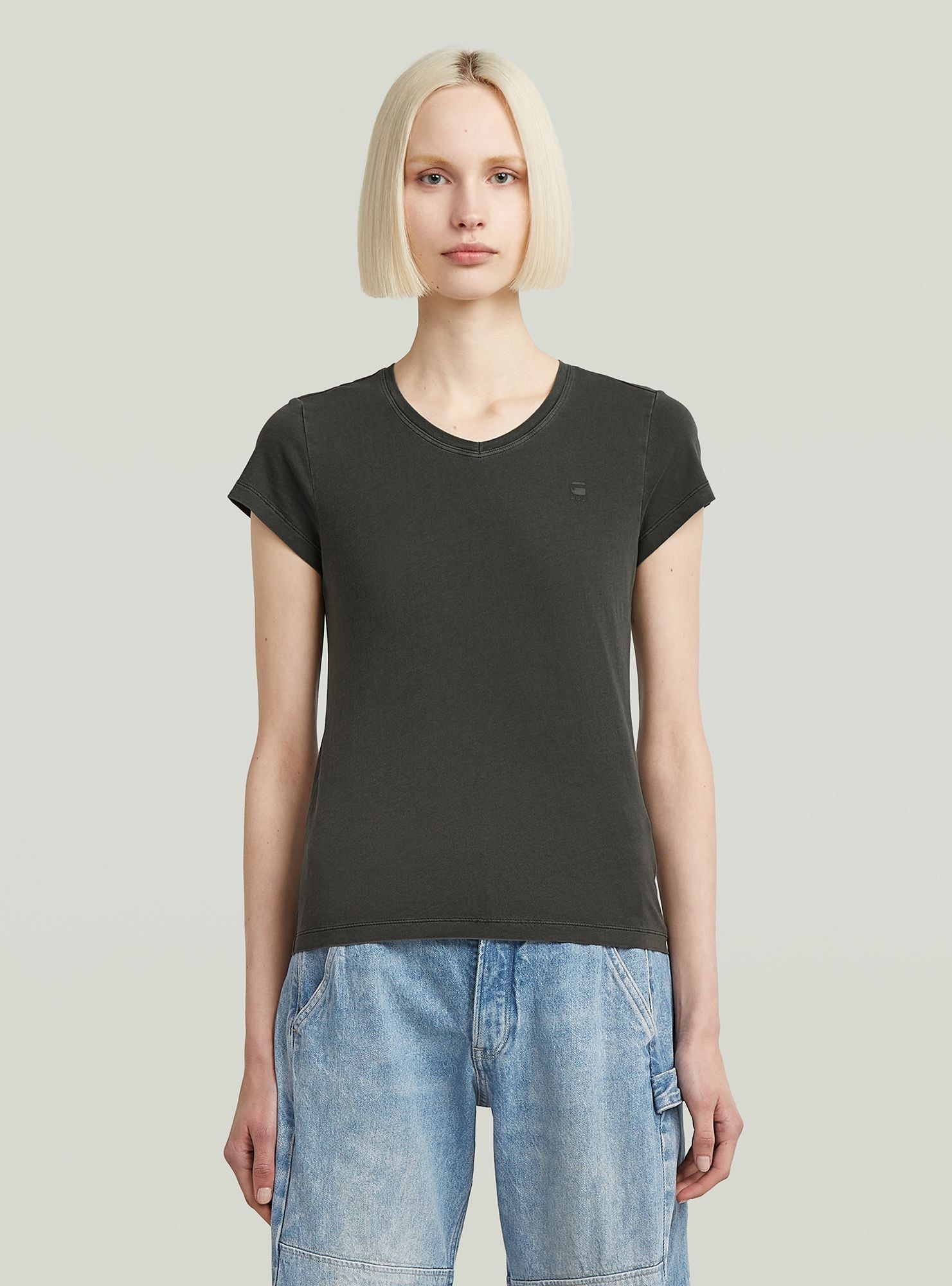 G-STAR T-Shirt »Overdyed Eyben Slim V-Neck Top«