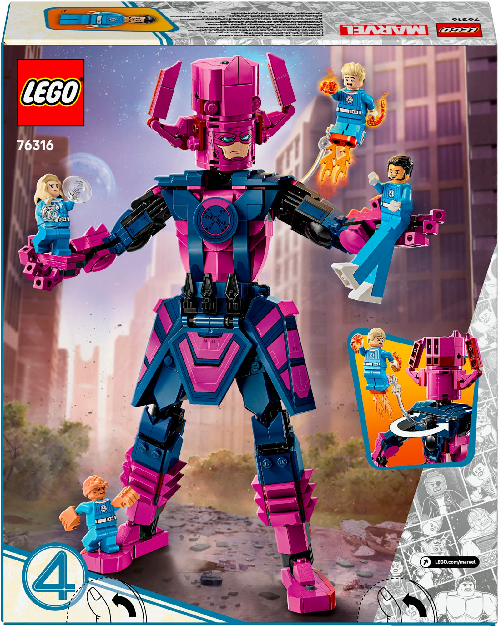 LEGO® Konstruktionsspielsteine »Fantastic Four vs. Galactus Baufigur (76316), LEGO Super Heroes«, (427 St.), Made in Europe