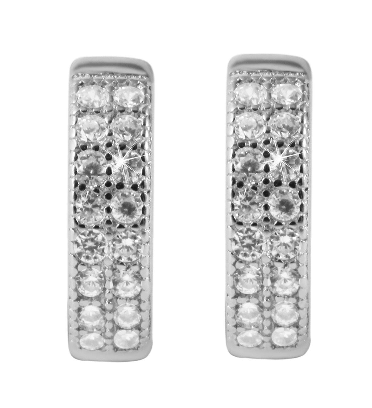Adelia´s Klappcreolen "Ohrringe – Klappcreole aus 925 Silber mit Zirkonia" Zum Verschenken – ideal zum Valentinstag