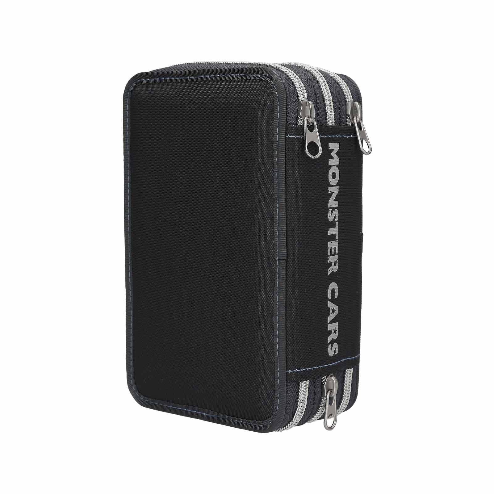 Depesche Buntstift »3-Fach Federtasche LED Monster Cars 7,5 x 13 x 20 cm schwarz-bunt«