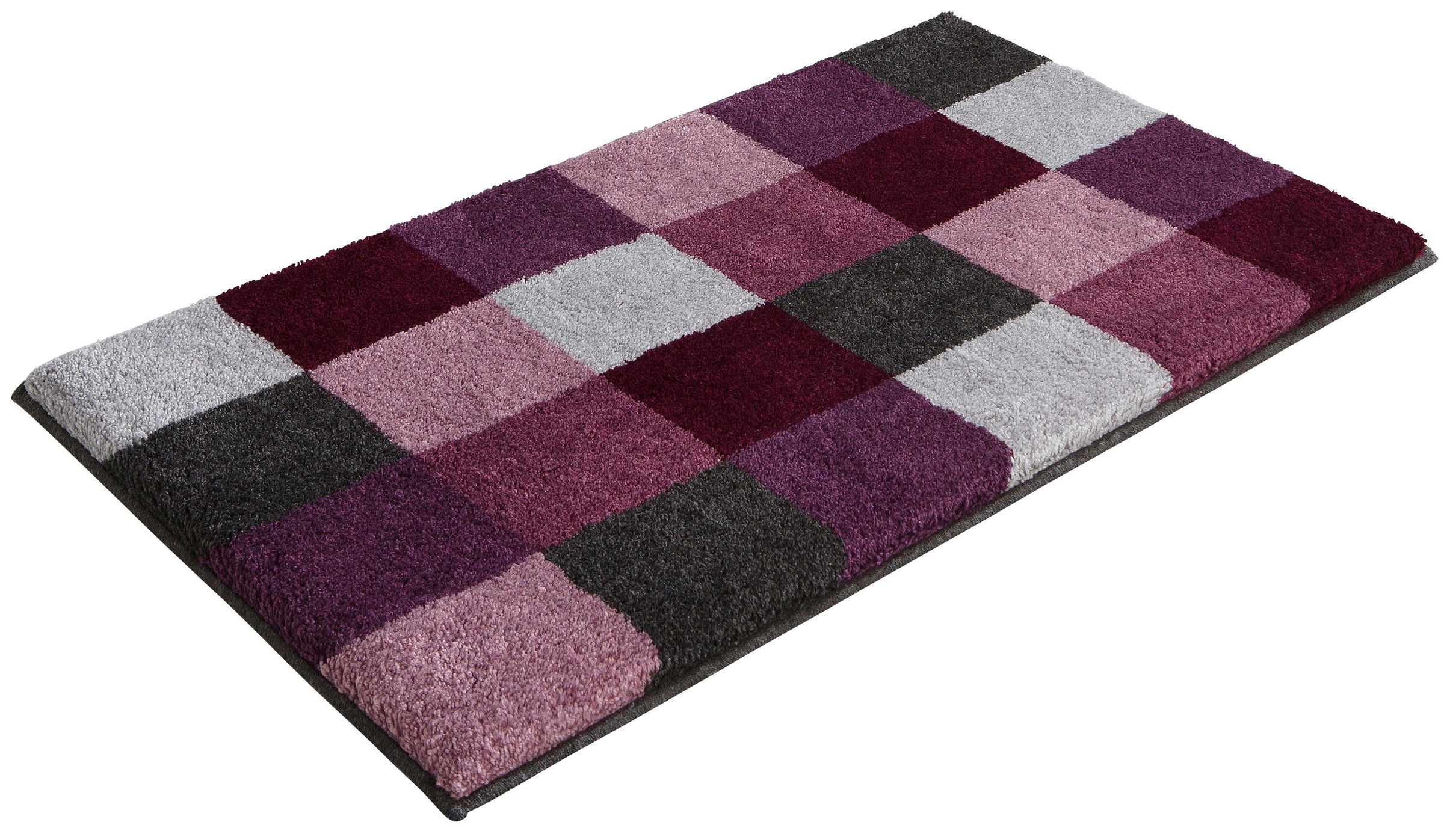 Grund Badematte "Mosaik, Badvorleger, Badezimmer Teppich, sehr weich" Höhe 20 mm rutschhemmend beschichtet fußbodenheizungsgeeignet angenehm weich, auch als 3 teiliges Set erhältlich, Made in Europe