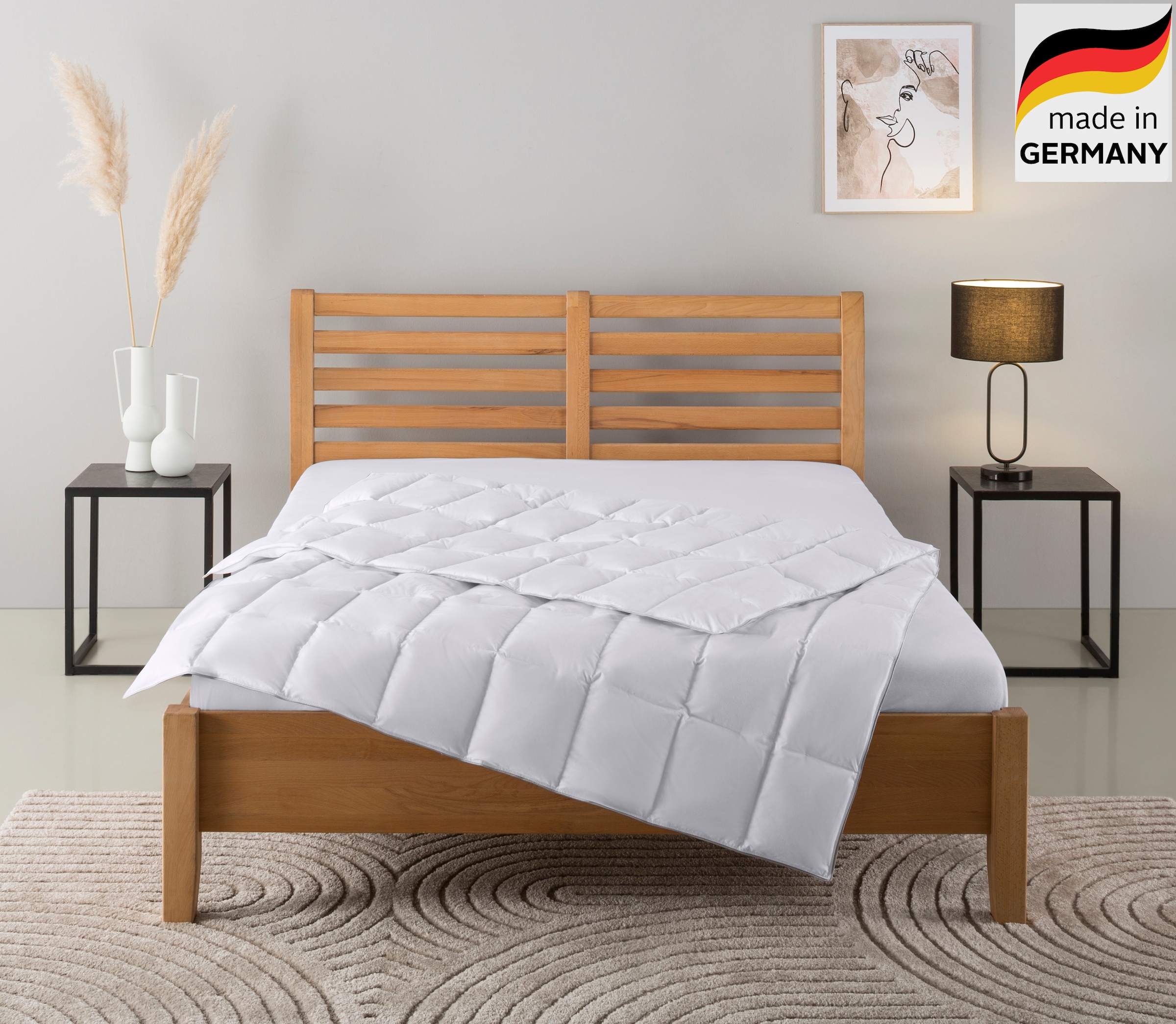 OTTO home Daunenbettdecke "Tamins, Bettdecke 135x200 cm, 155x220 cm, Made in Germany" leicht Füllung 100% Daunen 1 Stk. tlg. Sommer, Winter, Decke, Made in Germany, Allergiker geeignet (NOMITE)