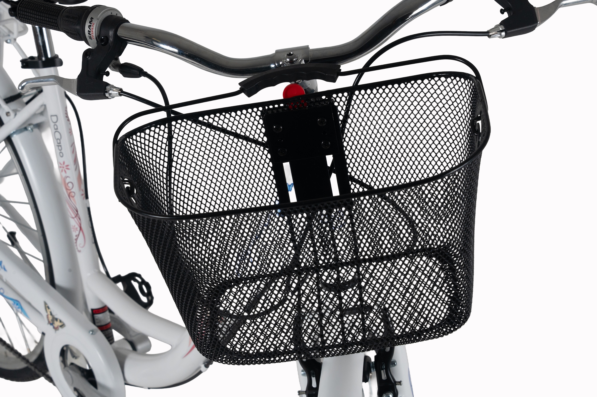 Dacapo Cityrad »DaCapo Citybike 28'' Papilio weiß-Blau mit Korb« 6 Gang Shimano Tourney Schaltwerk Kettenschaltung