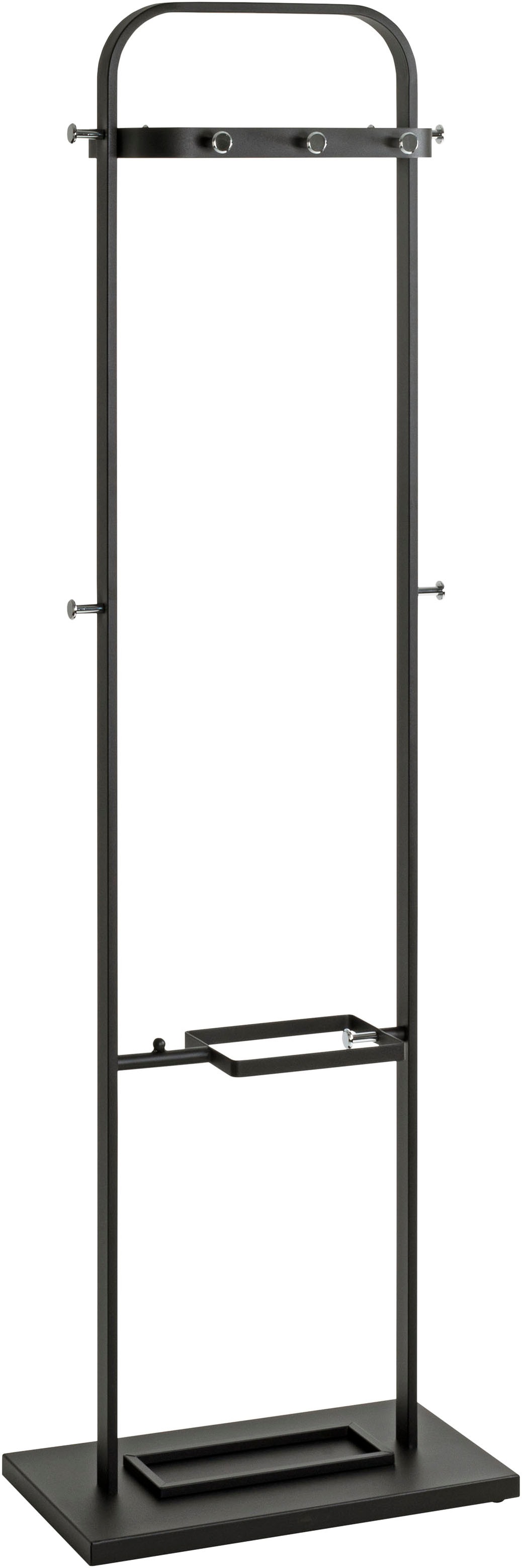 HAKU Garderobenständer "Kleiderständer, Standgarderobe" rechteckig - aus Metall Schwarz - B/T/H 54/30/175 cm