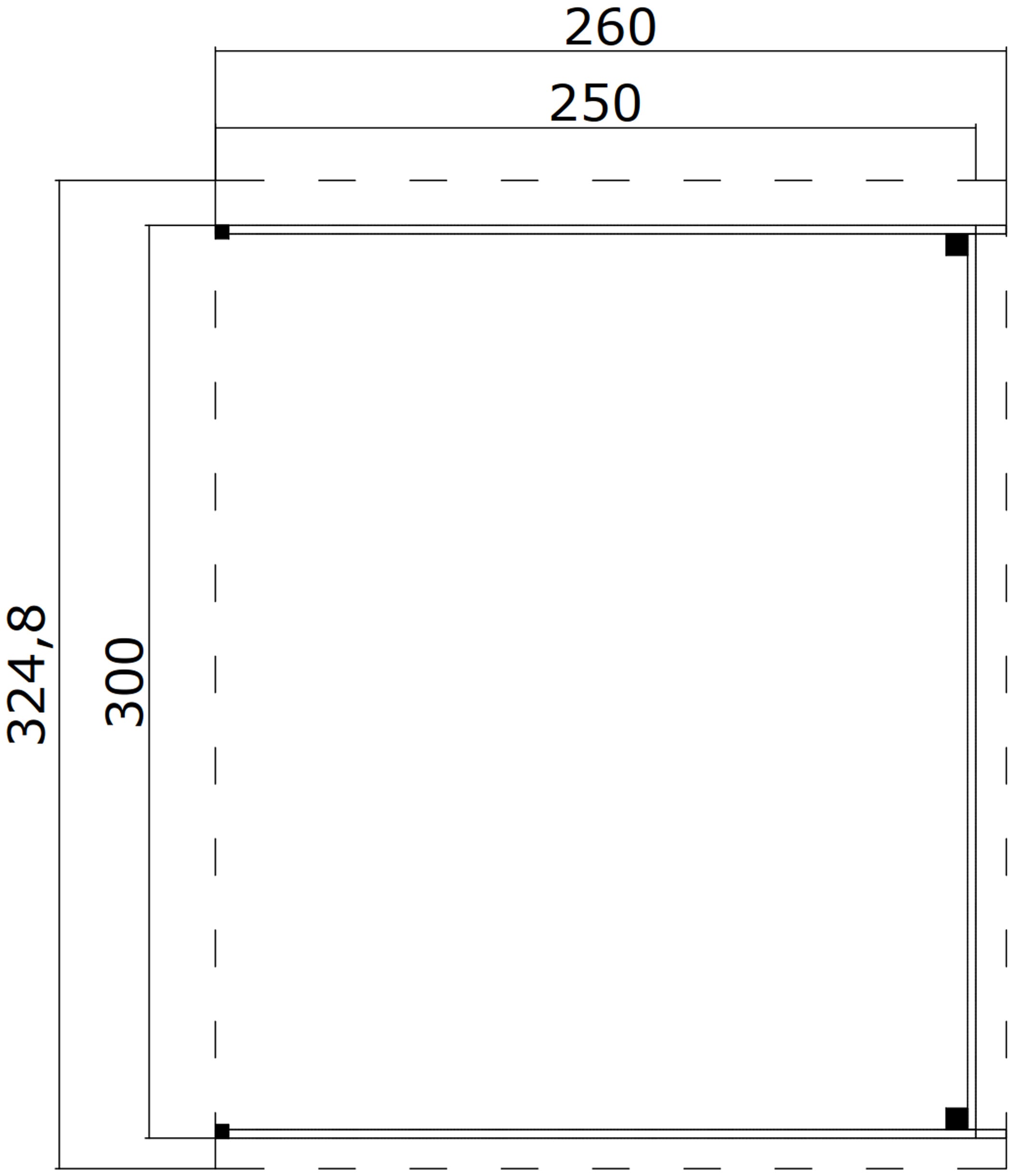 LASITA MAJA Schleppdach »Zambesi 300«, Dachverlängerung 28 mm, Fundamentmass 2500x3000, Carbongrau