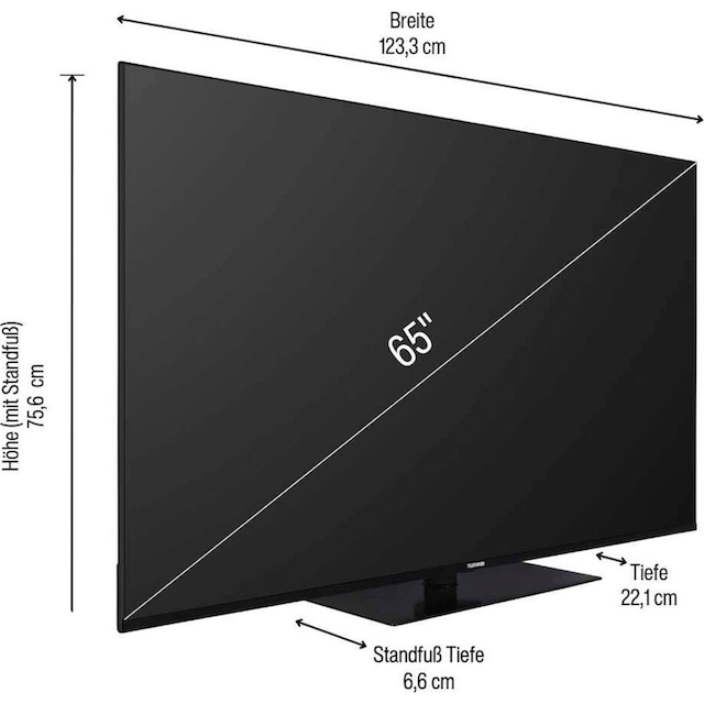 Telefunken LED-Fernseher »D65V950M2CWH«, 164 cm/65 Zoll, 4K Ultra HD, Smart- TV, Dolby Atmos,USB-Recording,Google Assistent,Android-TV | BAUR