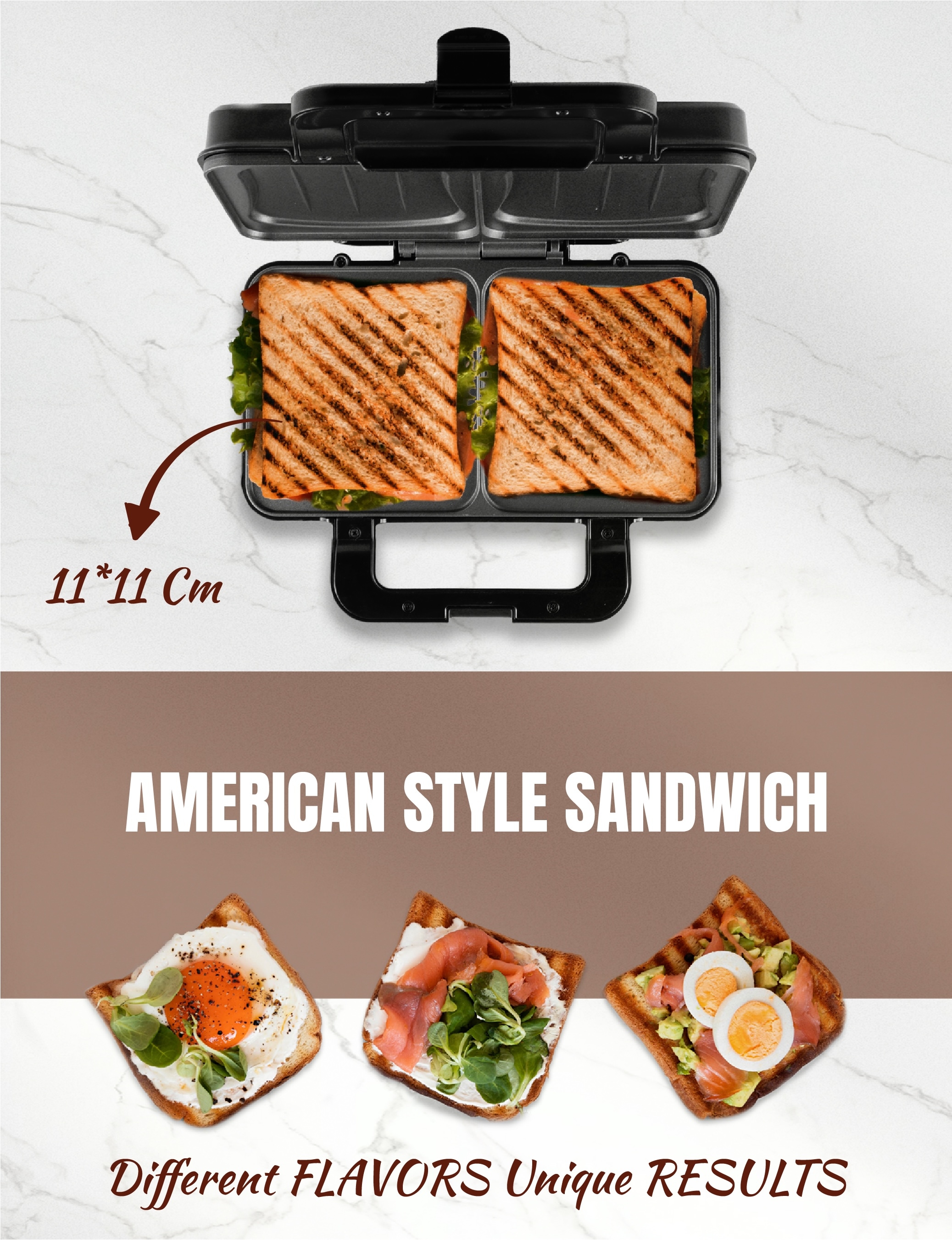 bestron Sandwichmaker »ASM92XLCO«, 900 W