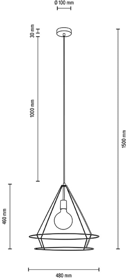 BRITOP LIGHTING Hängeleuchte »Casa Triango«, 1 flammig, Leuchtmittel E27 | ohne Leuchtmittel-Leuchtmittel wechselbar, Dekorative Leuchte aus Metall, passende LM E27 / exkl., Made in Europe
