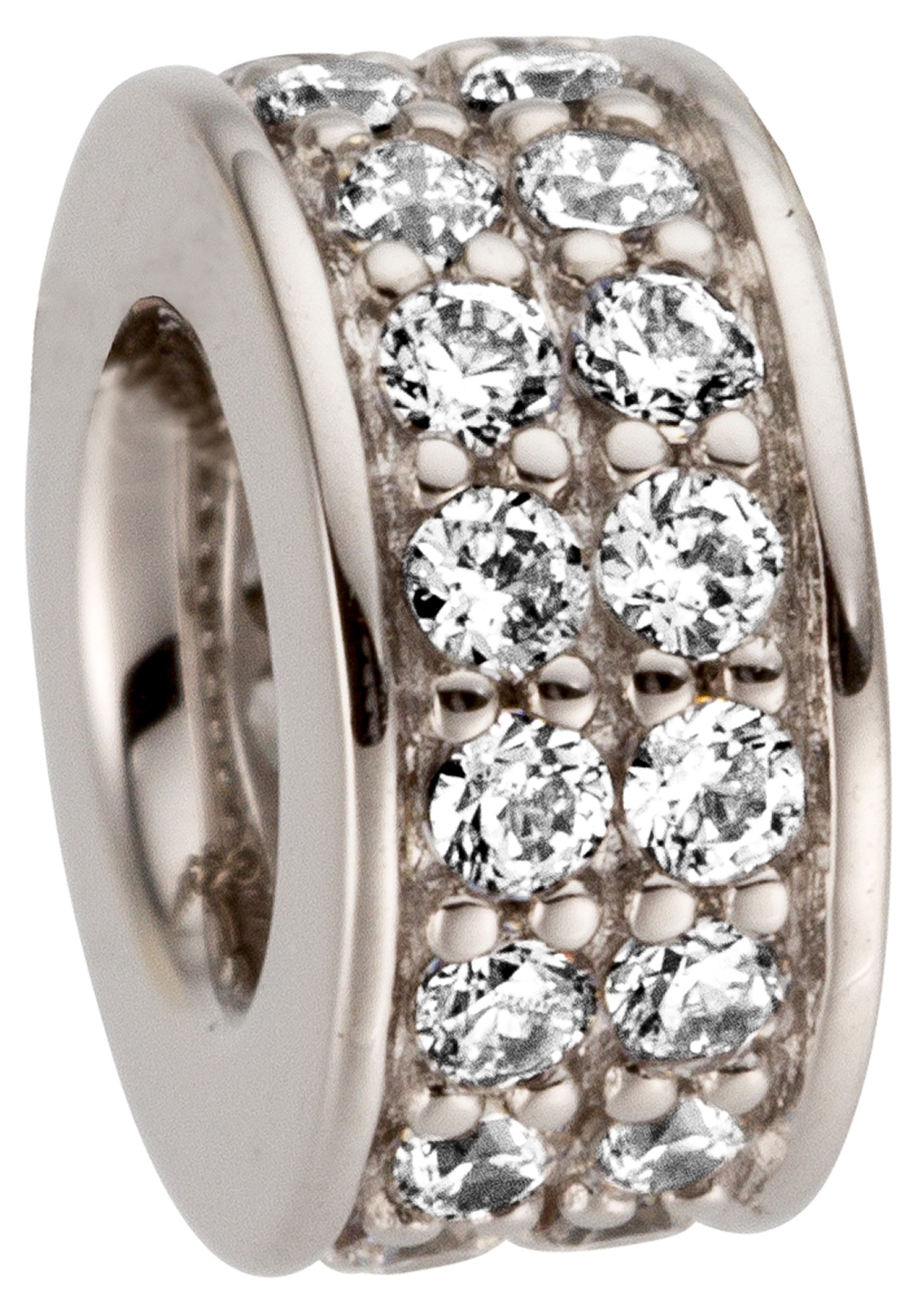 JOBO Damen Kettenanhänger "Kleiner Anhänger Weißgoldanhänger 7,5 mm", SI = kleine Einschlüsse, Diamanten Weißgold 585weißgold 585, Diamanten,