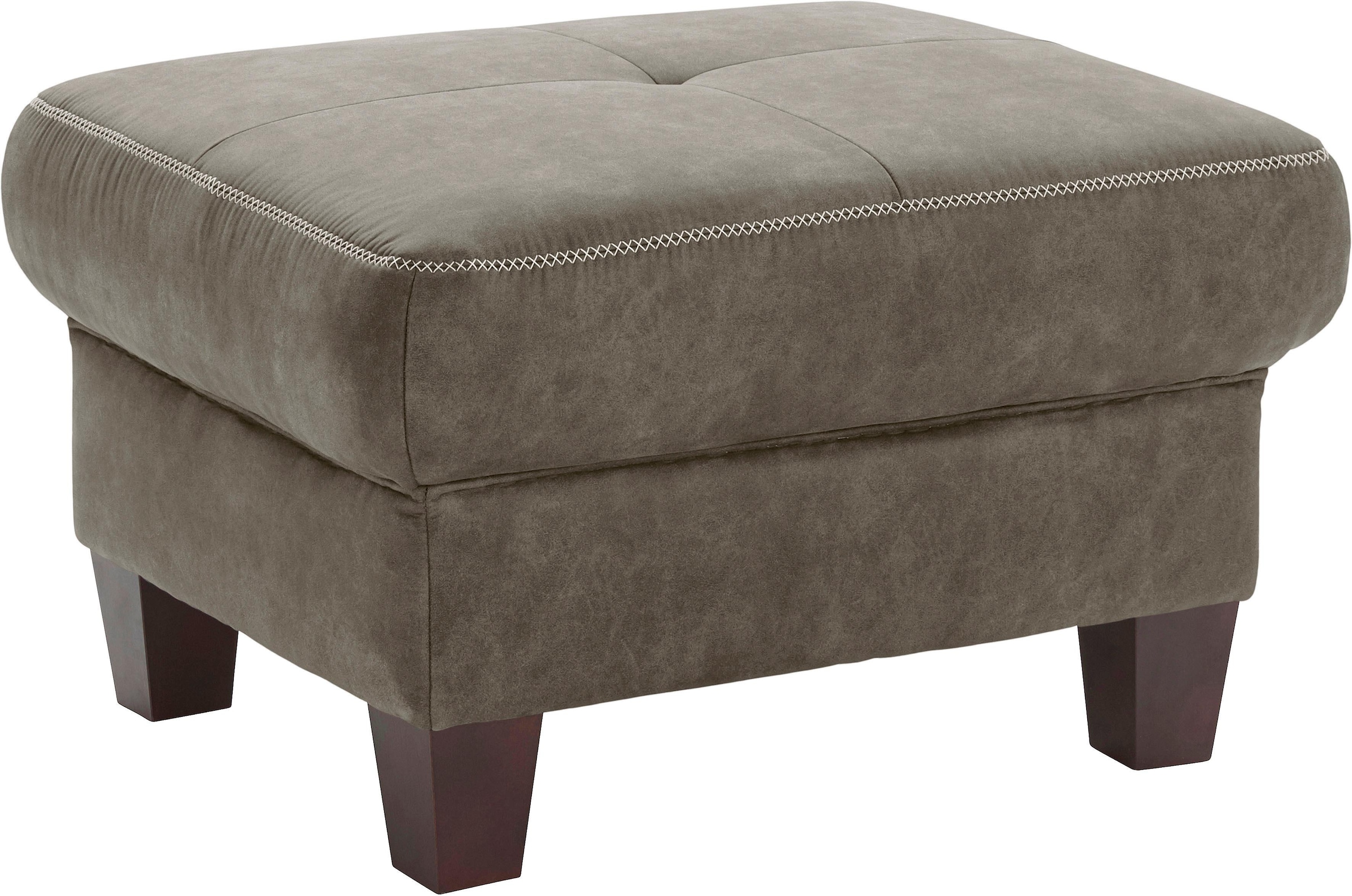 Home affaire Polsterhocker "Varese" Kreuznaht in beige günstig online kaufen