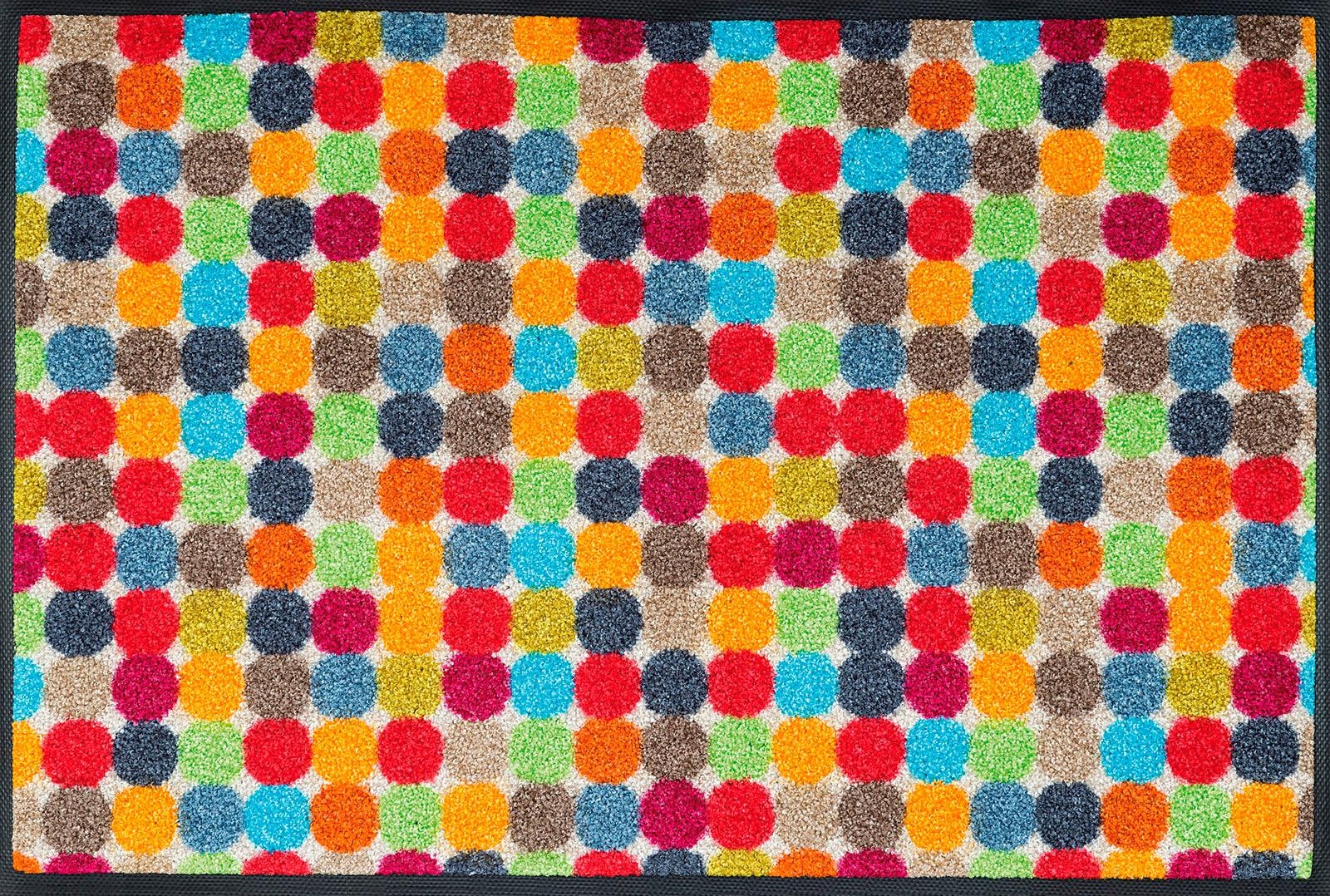 wash+dry by Kleen-Tex Fußmatte "Mikado Dots" rechteckig 7 mm Höhe Schmutzfa günstig online kaufen