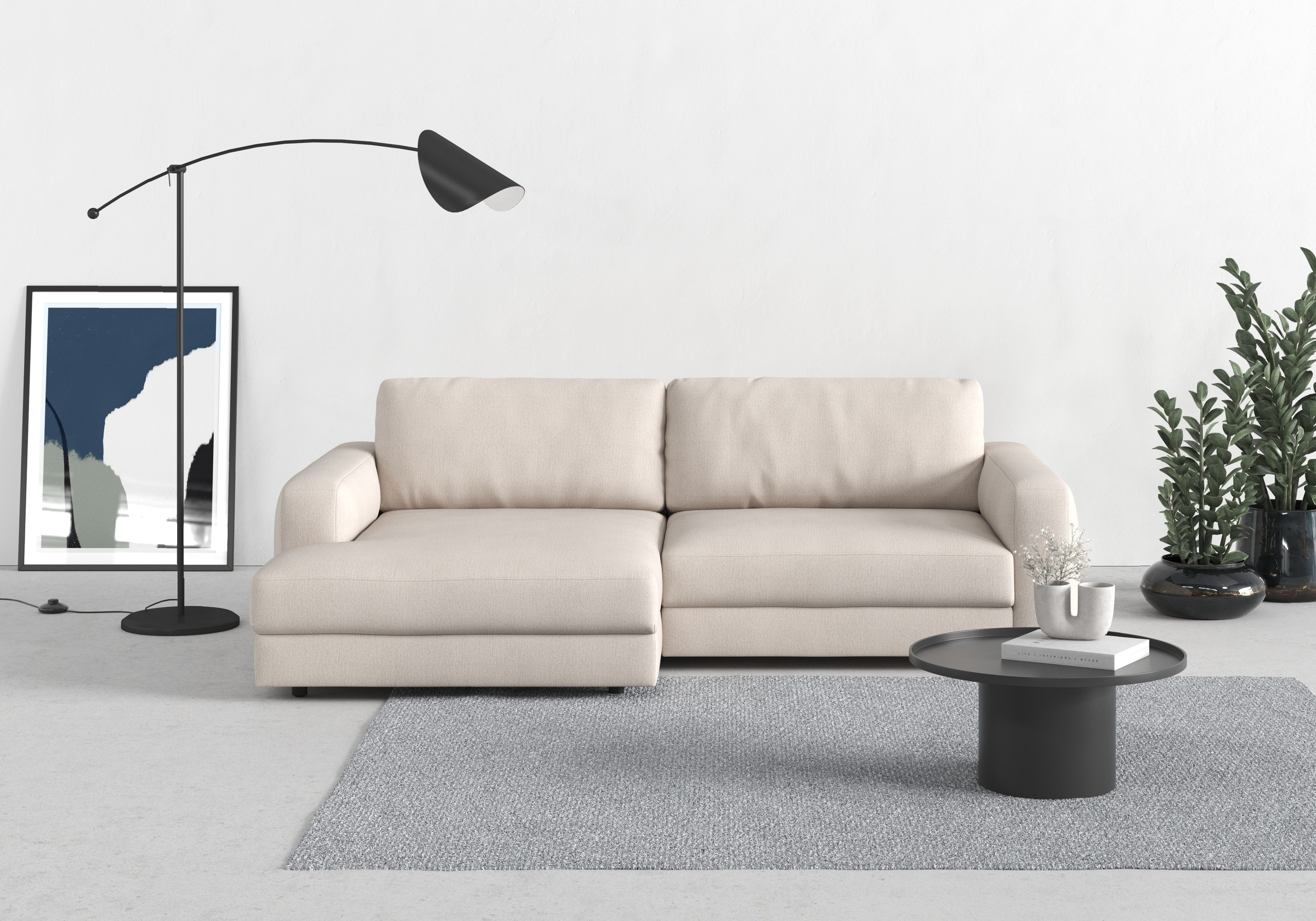 TRENDMANUFAKTUR Ecksofa »Bourbon, Designsofa mit tollem Sitzkomfort, L-Form,«, extra tiefe Sitzfläche, wahlweise mit Sitztiefenverstellung