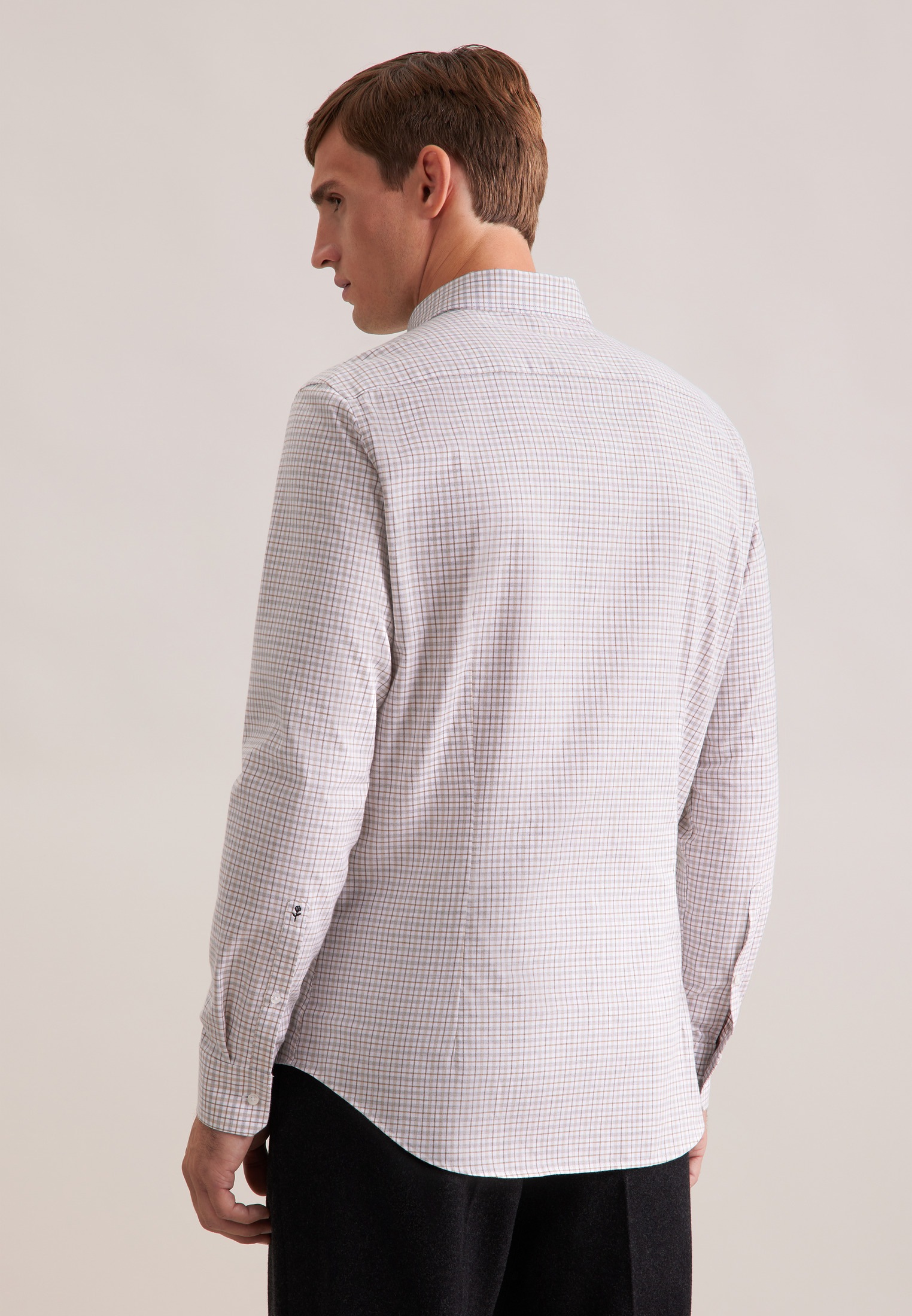 seidensticker Flanellhemd "Schwarze Rose", Slim 1/1 Button-Down-Kragen Karo günstig online kaufen