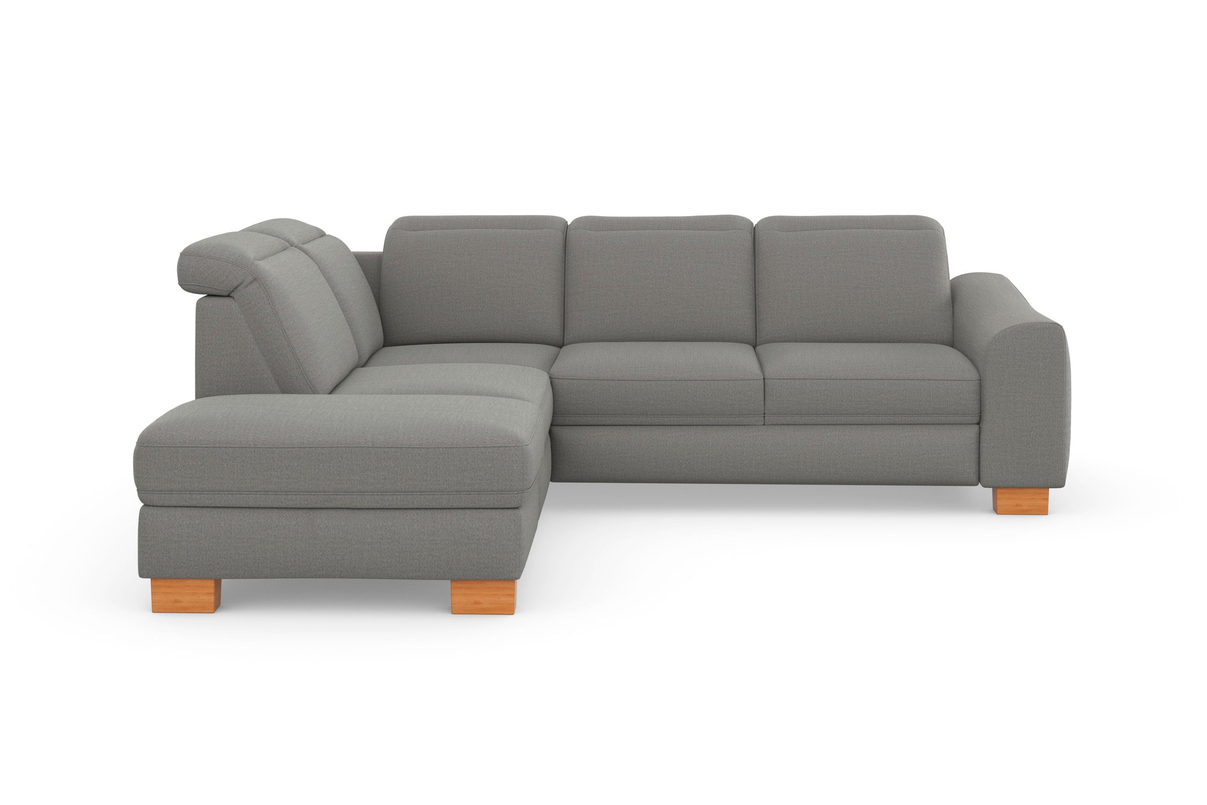 sit&more Ecksofa »Dundee L-Form«, mit Federkern und Massivholzfüßen, wahlweise mit Kopfteilverstellung