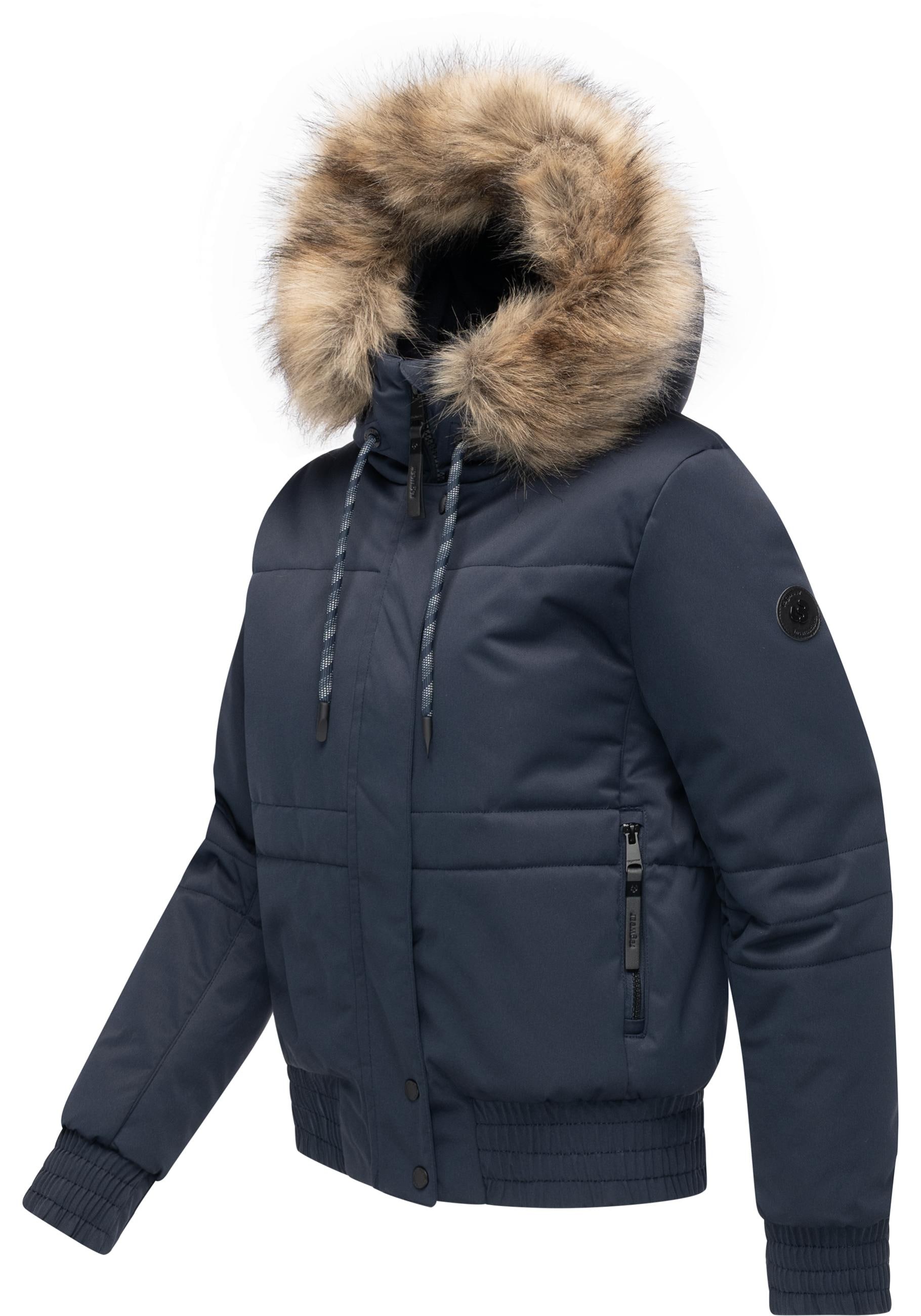Ragwear Winterjacke »Deluxia YOUMODO« mit Kapuze modische Damen Bomberjacke mit Kunstfell