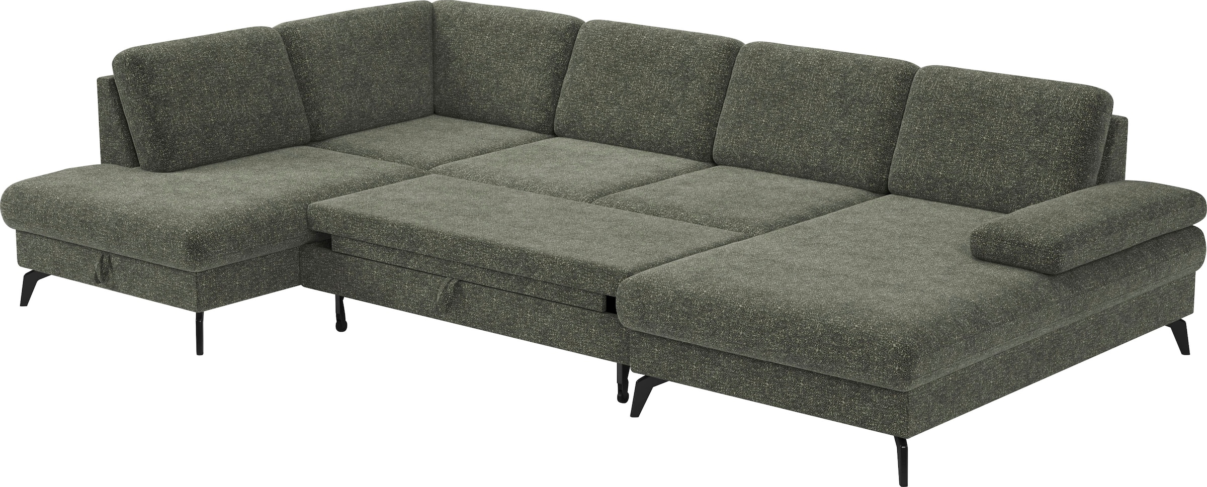 sit&more Wohnlandschaft »Morris U-Form, inkl. Sitztiefenverstellung«, wahlweise mit Armteilverstellung, Bettfunktion & Bettkasten