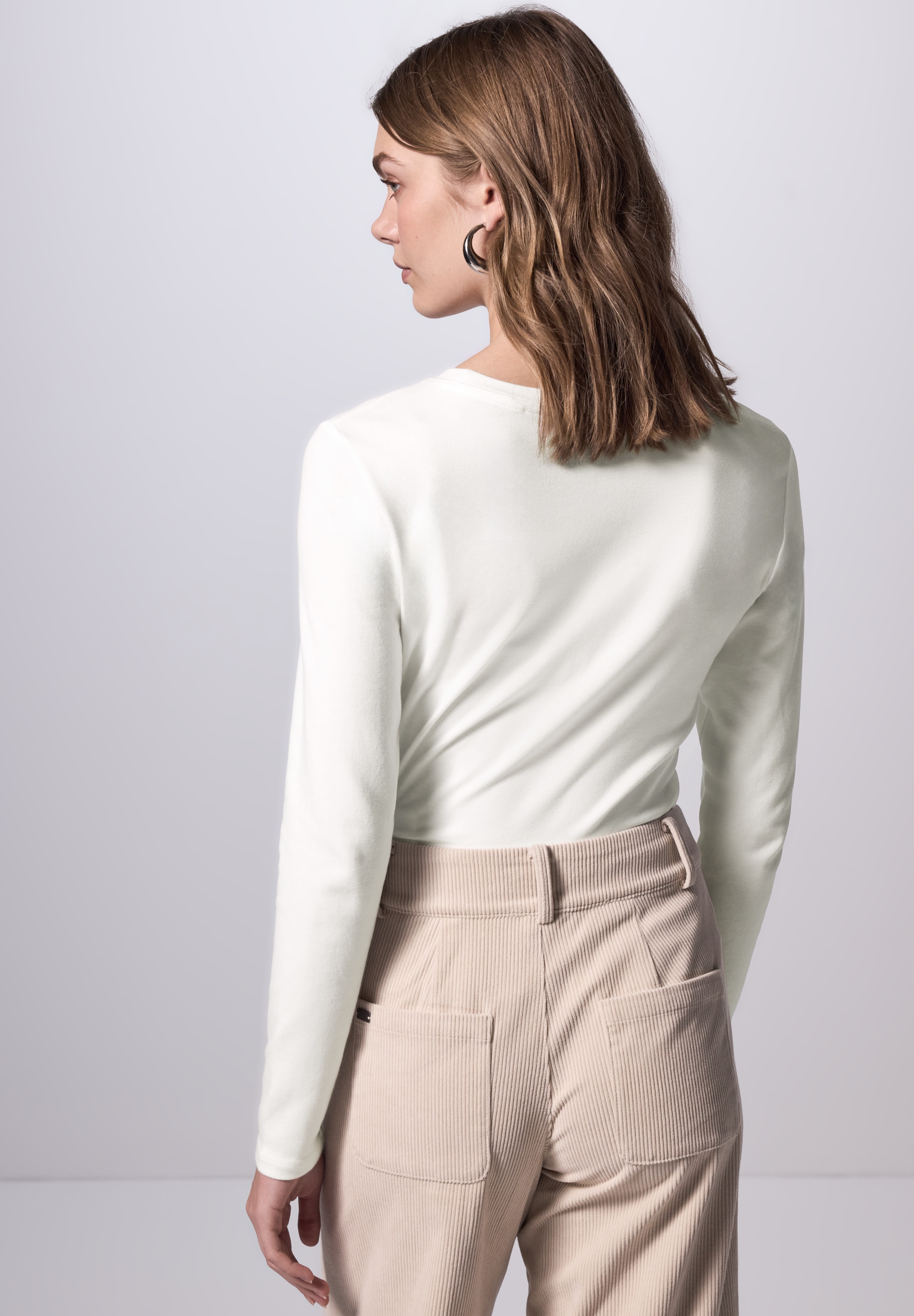 STREET ONE STUDIO Langarmshirt, aus softem Materialmix