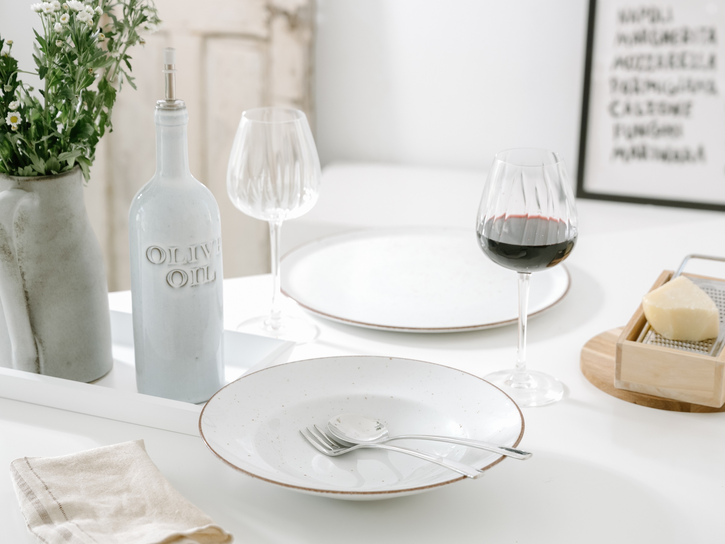 CreaTable Pastateller »Vintage Nature, Teller-Set, 4-tlg.« Naturverbundenes Design, Vielseitig einsetzbar