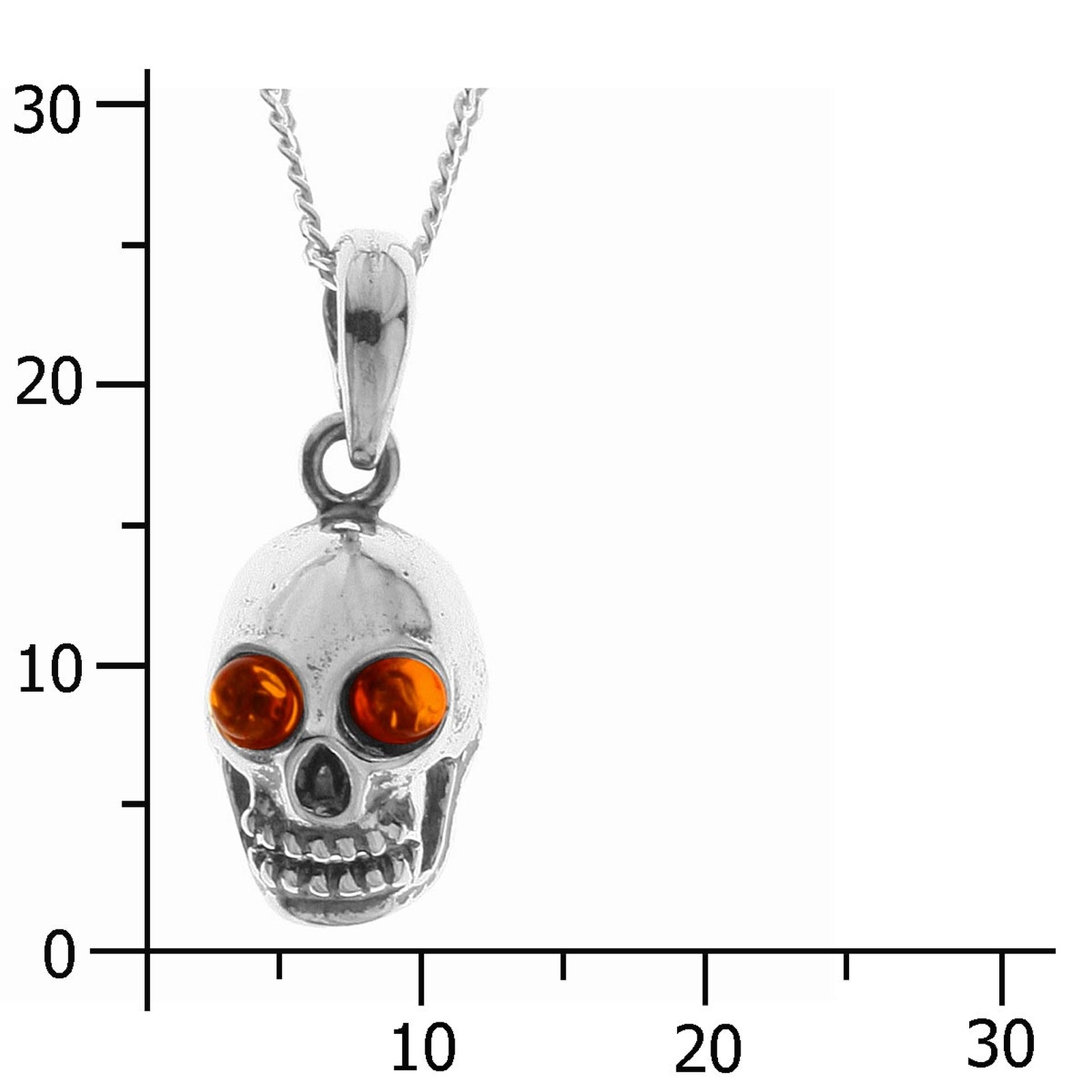 OSTSEE-SCHMUCK Kette mit Anhänger »- Totenkopf - Silber 925/000 - Bernstein«