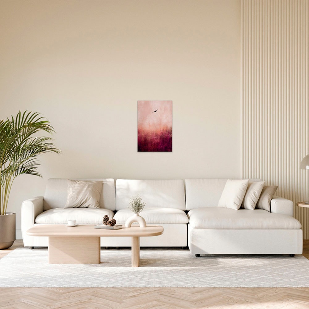 A.S. Création Leinwandbild "Warm Sunset - Wandbild Rosa Pink Schwarz Keilra günstig online kaufen