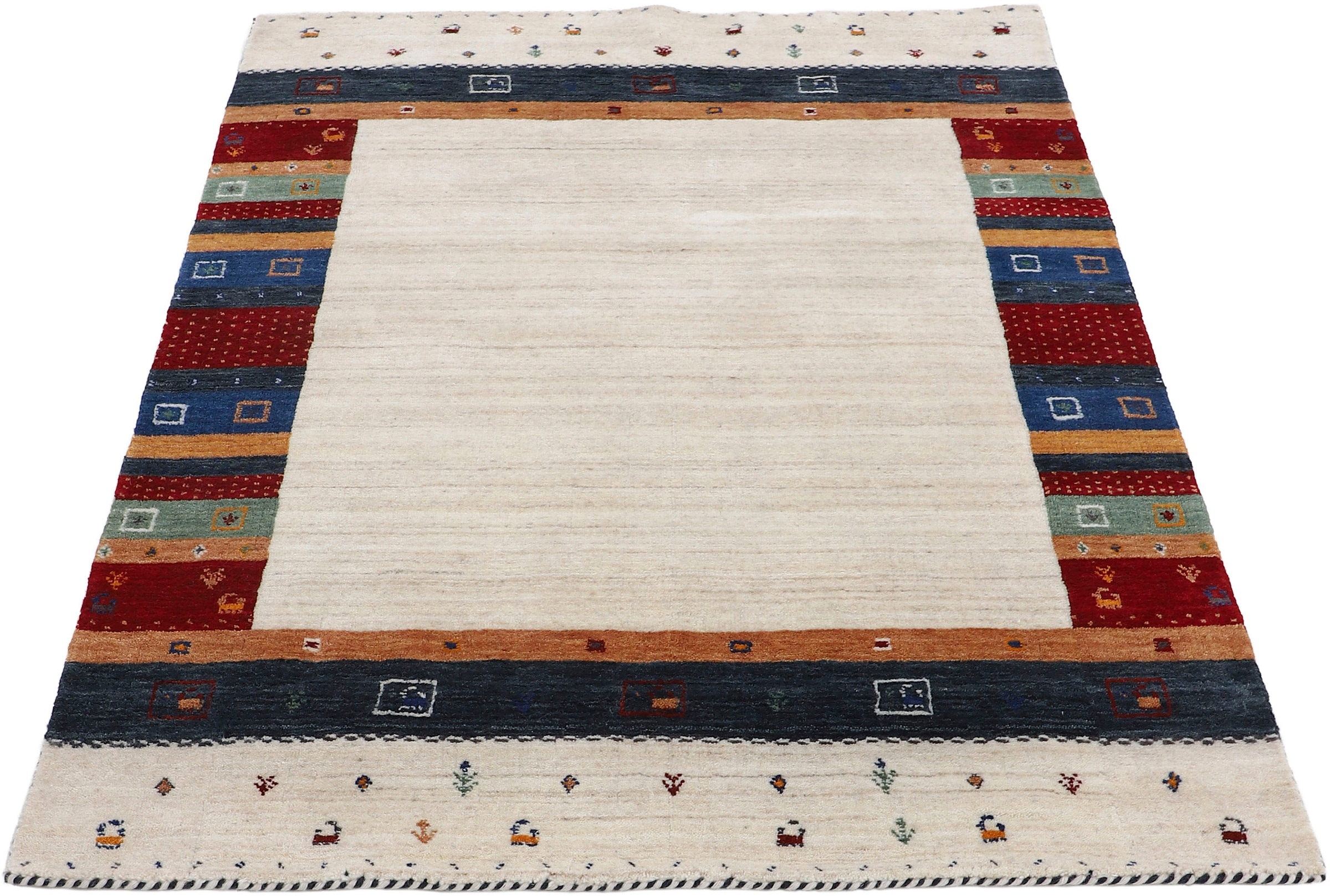 carpetfine Wollteppich "Gabbeh Nura" rechteckig 15 mm Höhe Sehr weicher Flor