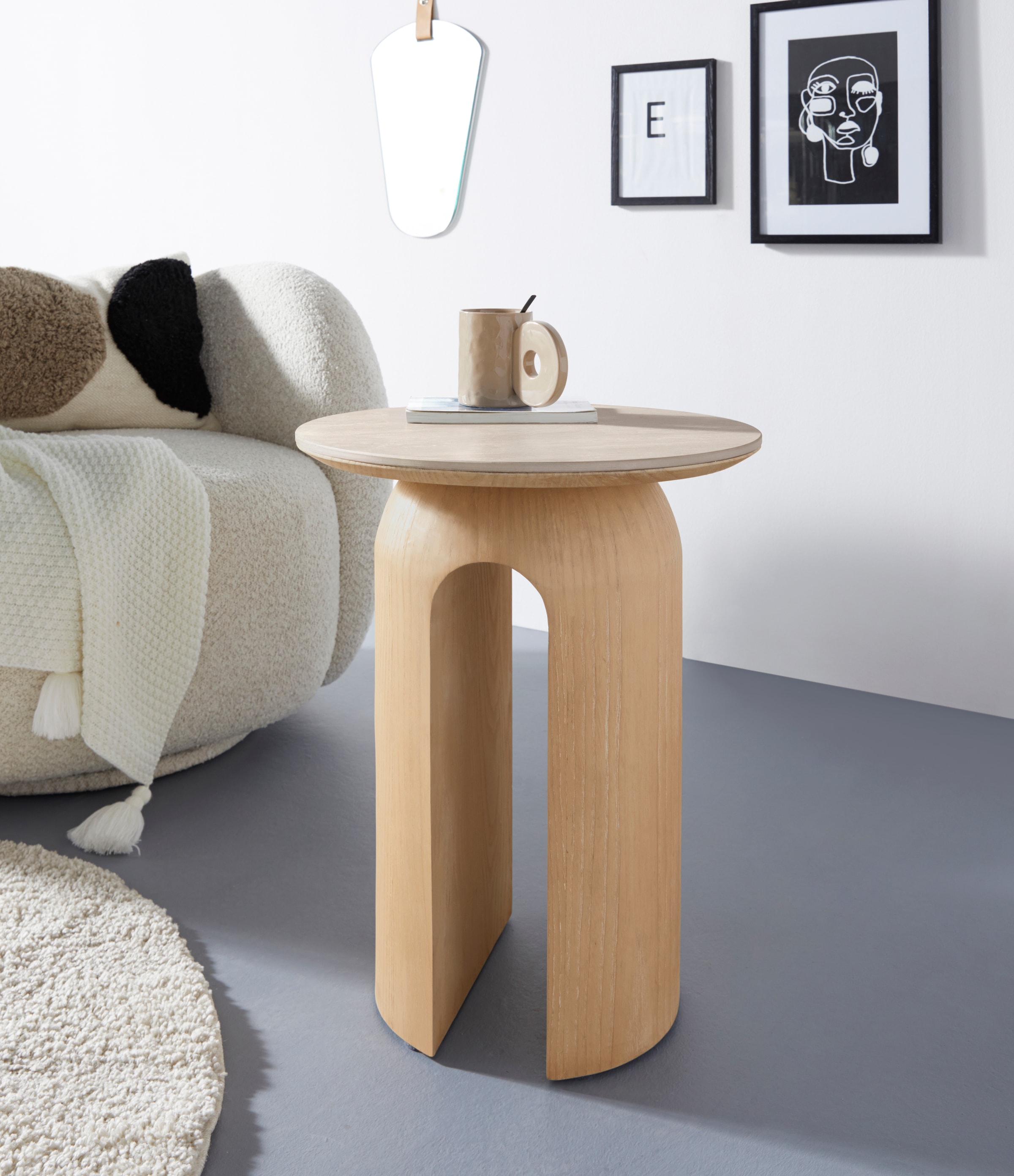 homsy by Ana Johnson Beistelltisch "Laysy" Holzdesign aus Esche, U-Form, Ke günstig online kaufen