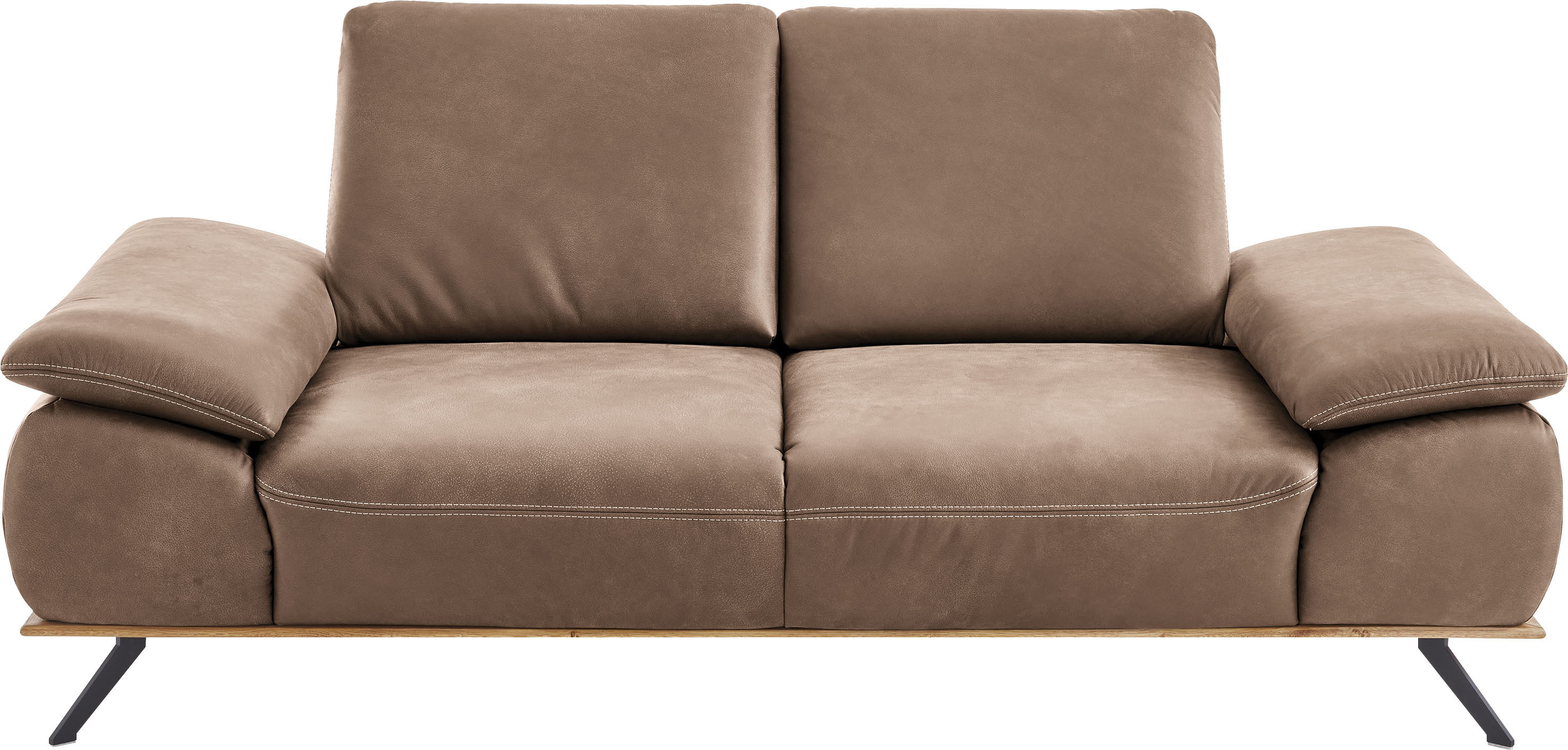 Die PlanBar 2,5-Sitzer "PN-EM18063, B: 206 cm. mit Kontrastnaht" optional mit echt bezogenem Rücken, Sitztiefen- und Armteilverstellung