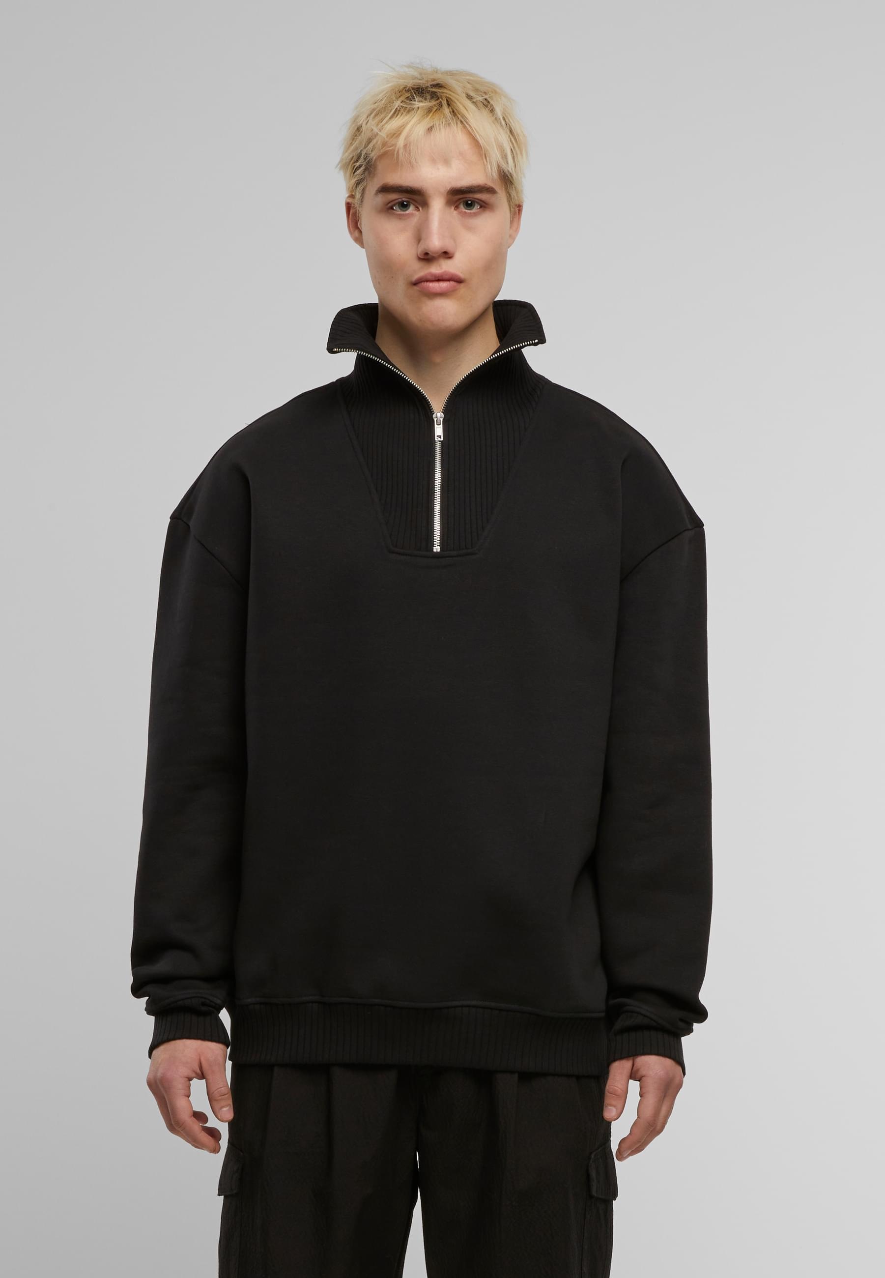 URBAN CLASSICS Sweater »Urban Classics Cut&Sew Troyer«, (1 tlg.)