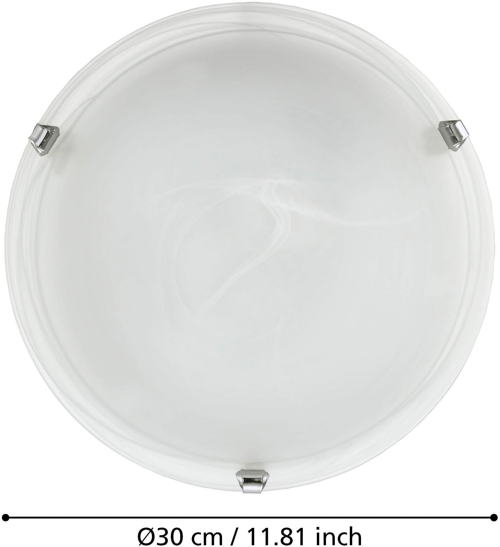 EGLO LED Deckenleuchte »SALOME Deckenlampe, Wohnzimmerlampe, Beleuchtung«, 1 flammig, Leuchtmittel E27 | ohne Leuchtmittel, Deckenleuchte klassisch, aus Metall und Alabaster-Glas, E27, Ø 30 cm