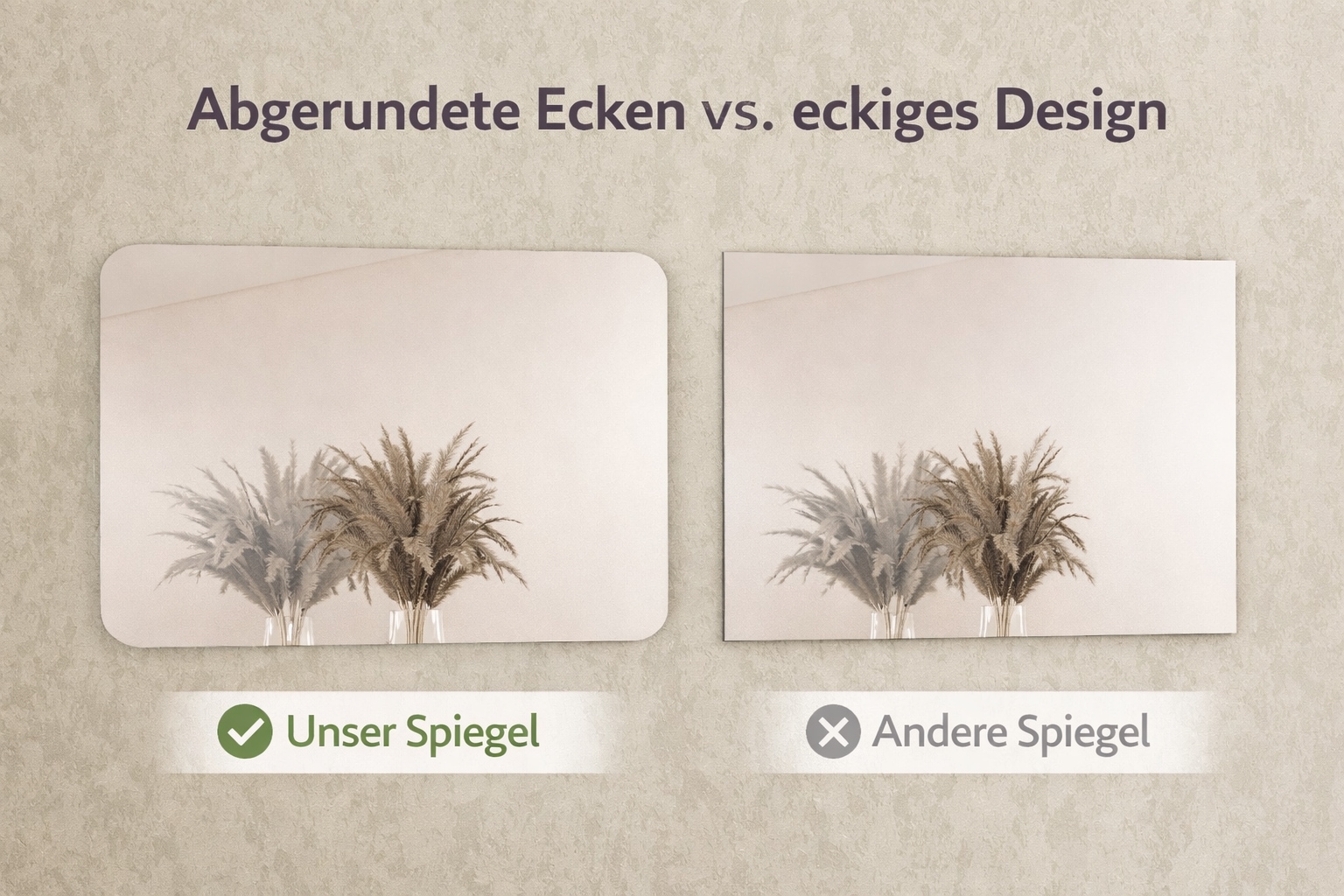 Home affaire Spiegel »DILLON, Wandspiegel, Spiegelelement, Garderobenspiegel, vollflächig« mit 4 abgerundeten Ecken